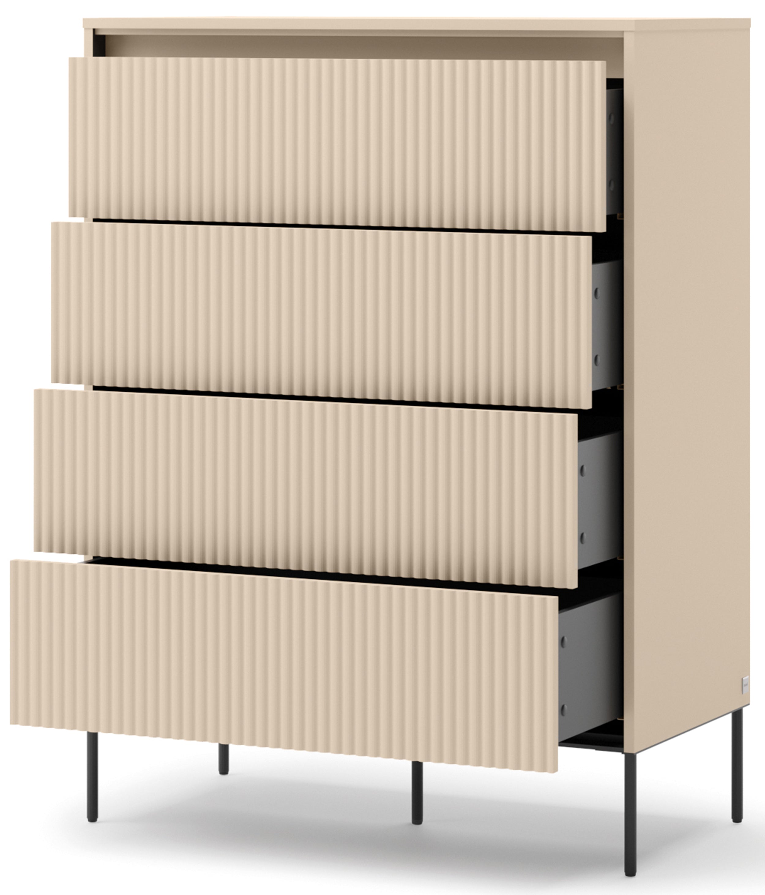 selsey-trend-hohe-kommode-93-cm-mit-4-schubladen-und-beleuchtung-sandbeige-schwa image 6