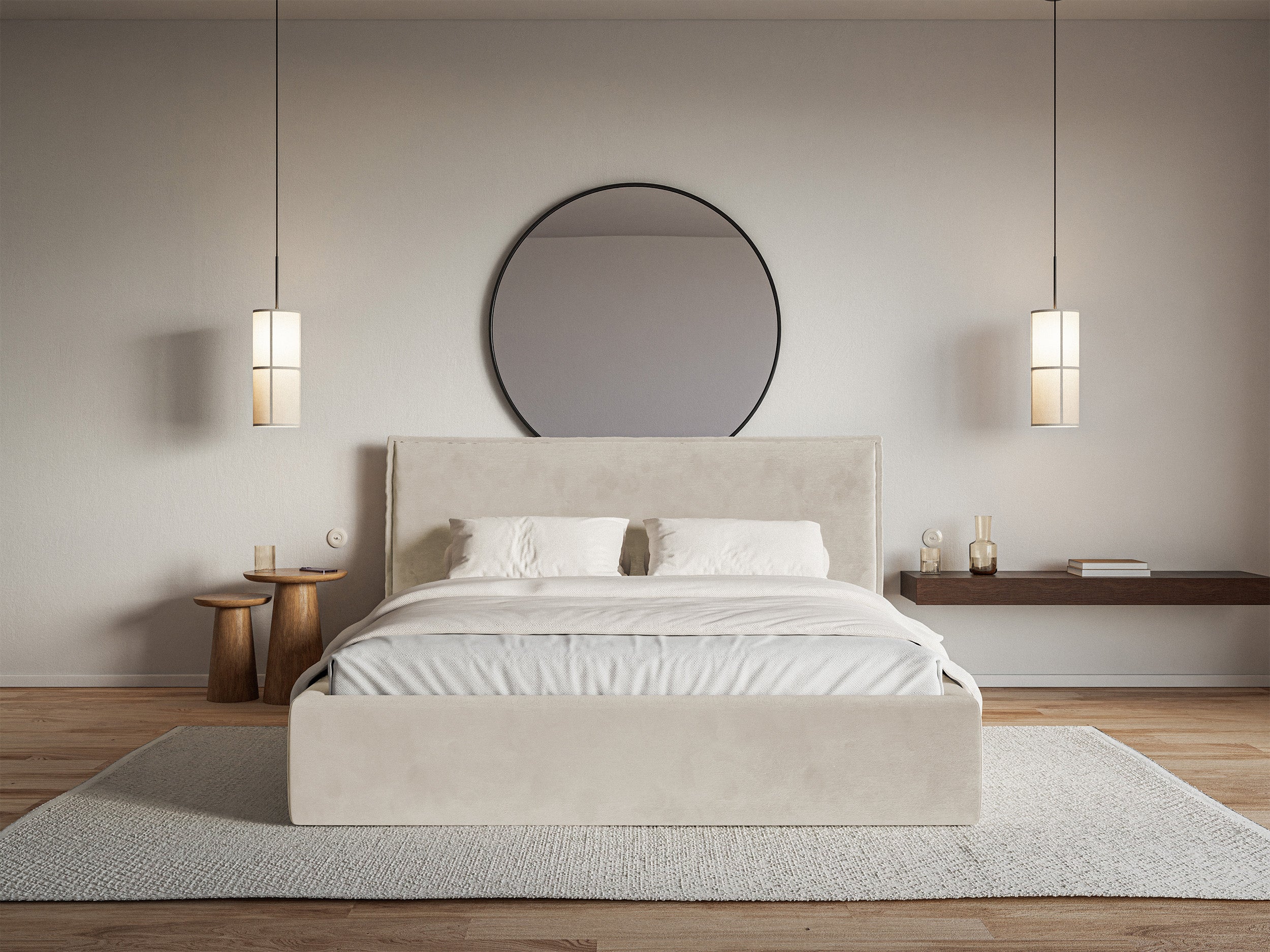 selsey-softie-polsterbett-160x200-cm-beige-hydrophober-samt-mit-stauraum-metallr image 5
