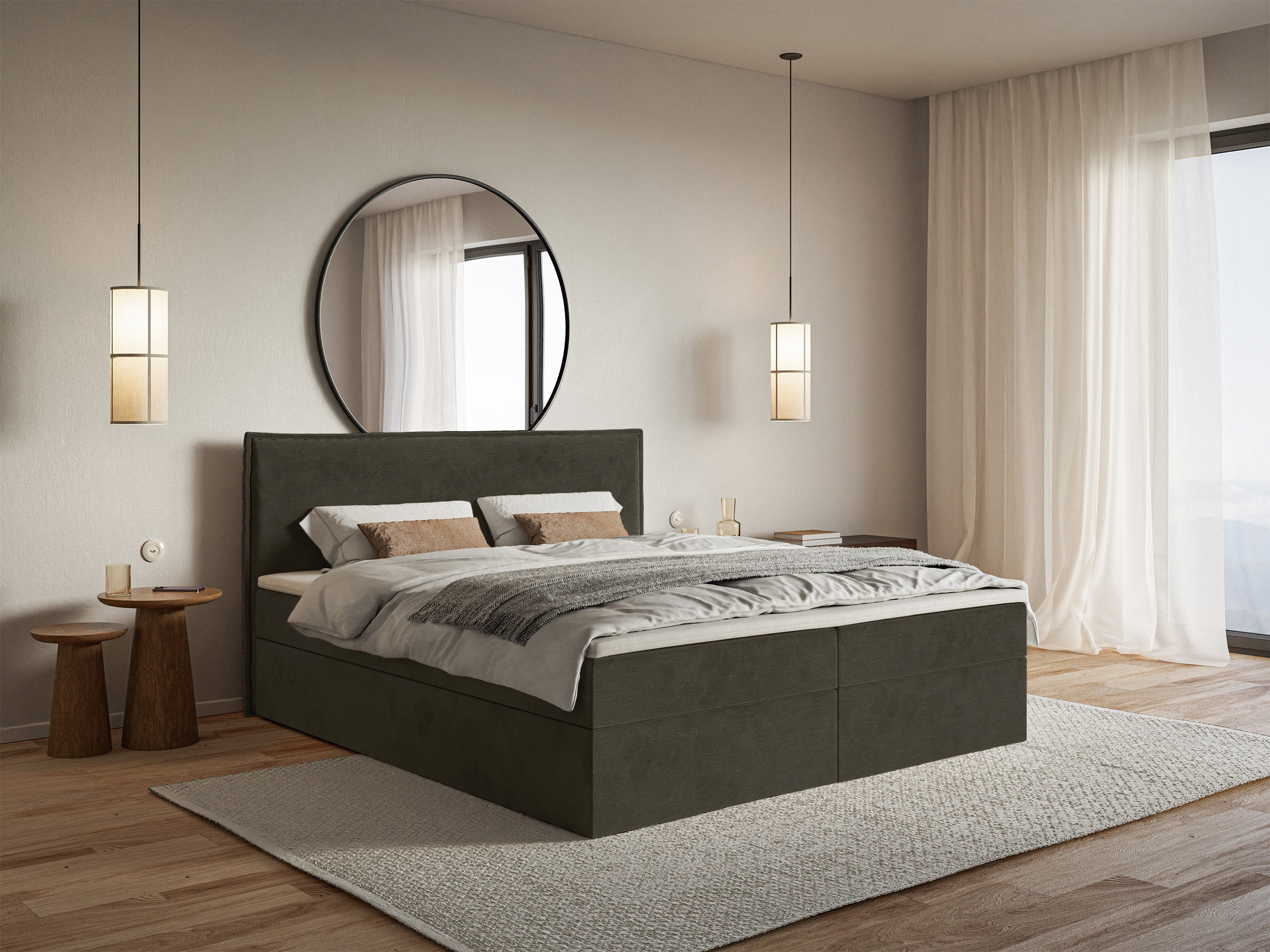 selsey-softie-kontinentalbett-140x200-cm-mit-stauraum-und-topper-dunkelgr-ner-sa image 2