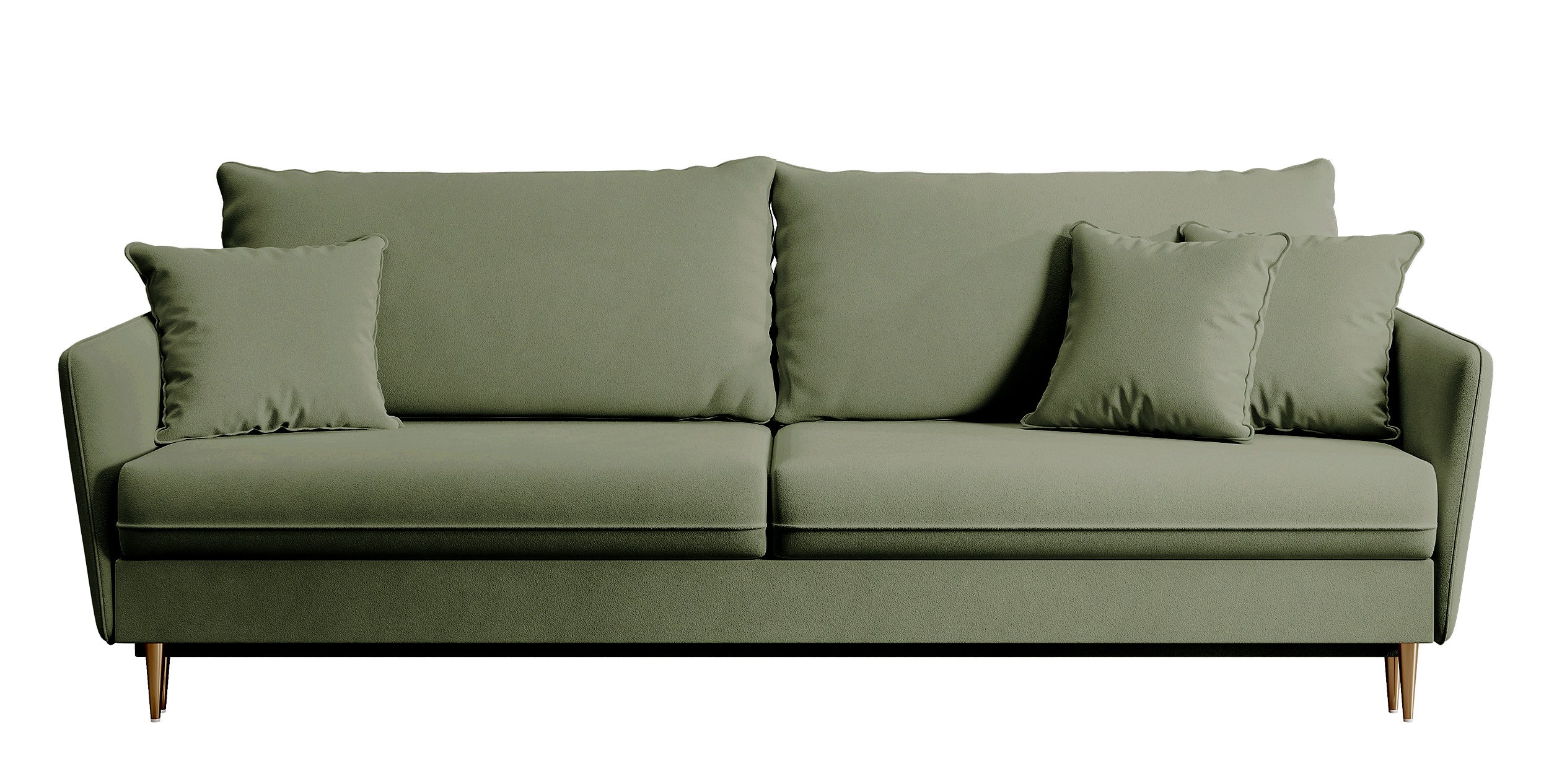 selsey-volio-3-sitzer-schlafsofa-salbeigr-n-samt-wasserabweisend-goldene-beine image 1