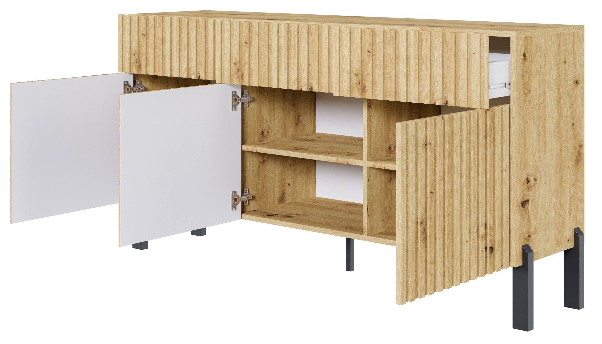 selsey-telire-dreht-r-kommode-154-cm-mit-3-schubladen-lamellenfront-artisan-eich image 7