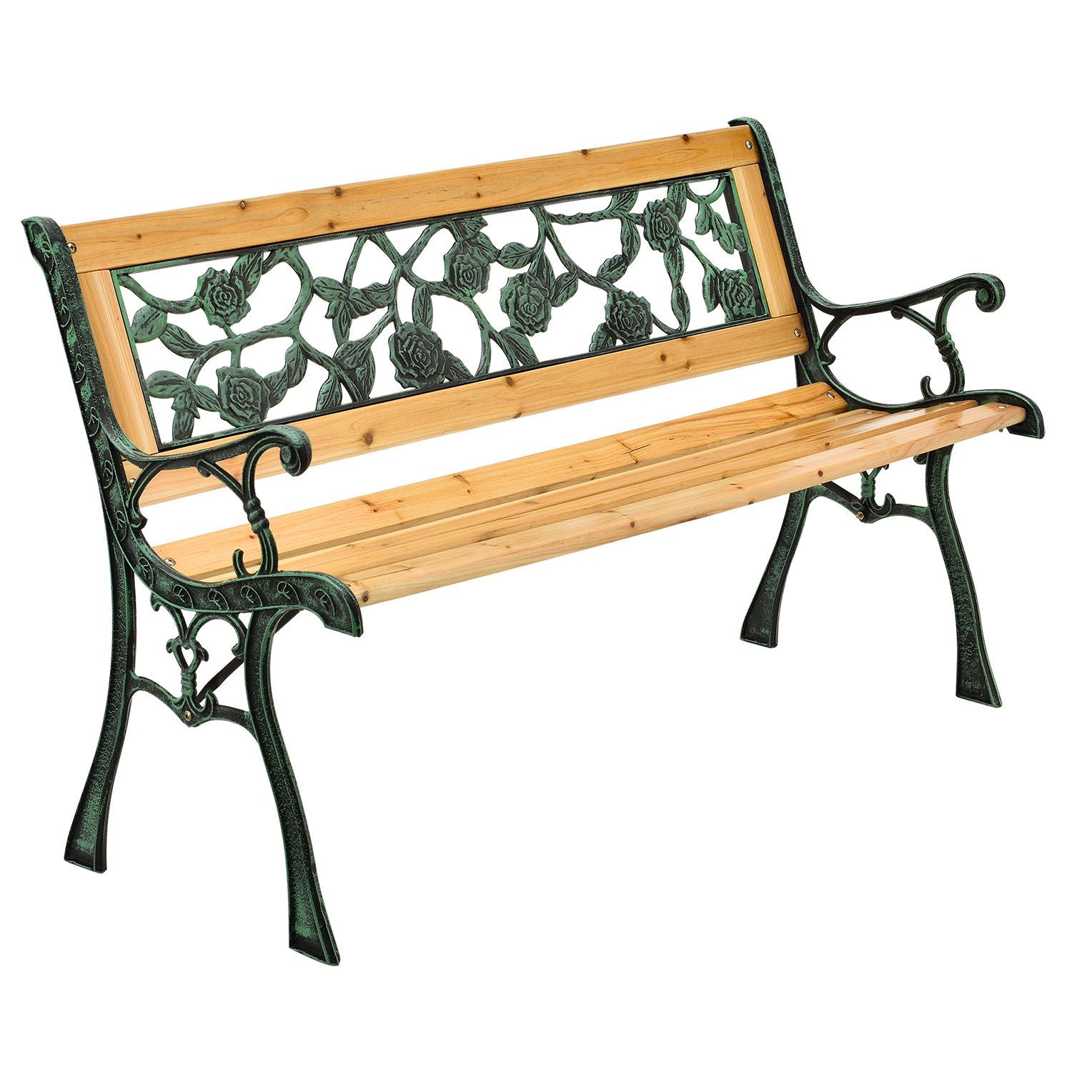 juskys-gartenbank-venezia-2-sitzer-holz-gusseisen-vintage-122-cm image 1