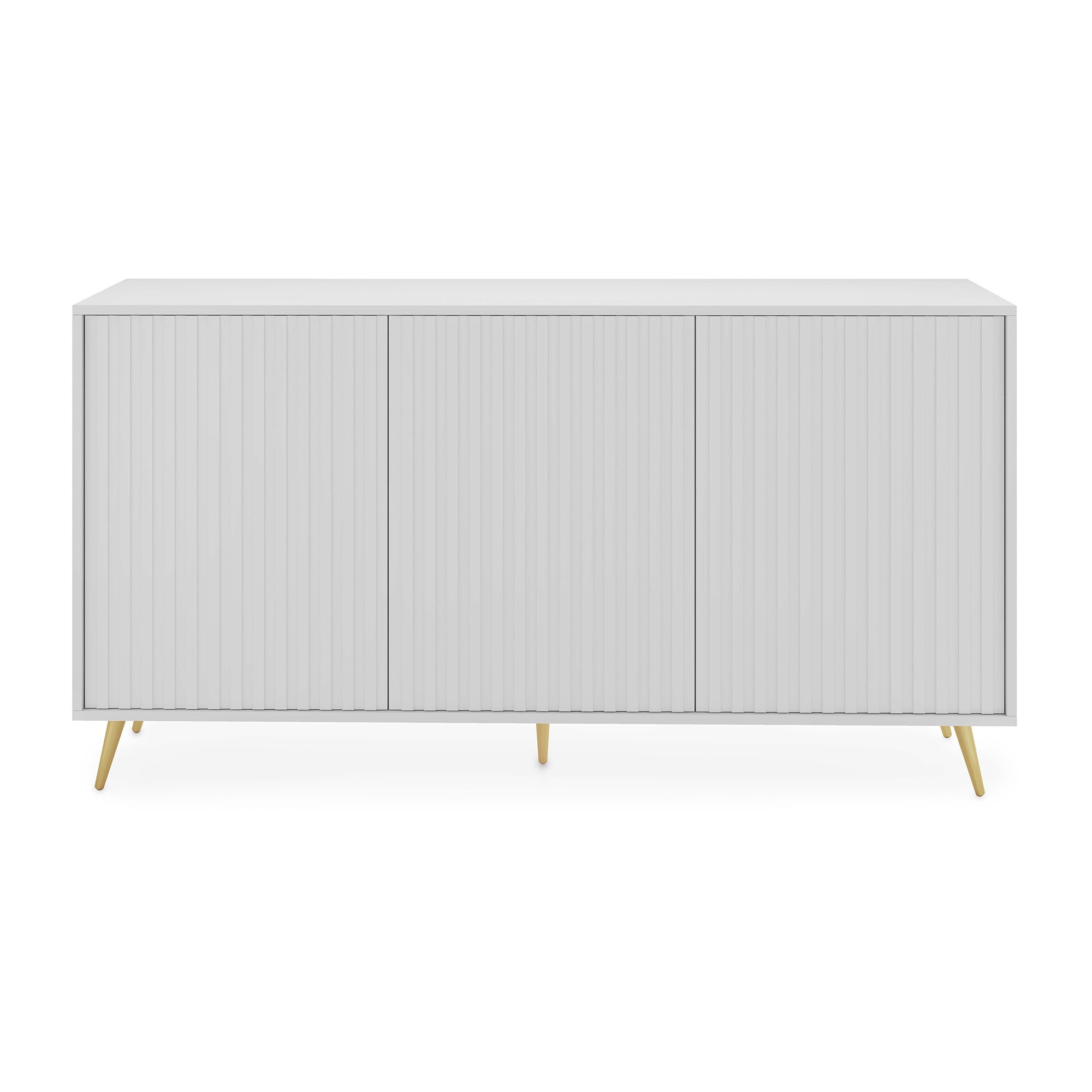 selsey-bello-kommode-154-cm-mit-lamellenfronten-wei-mit-goldenen-beinen-6-f-cher image 4