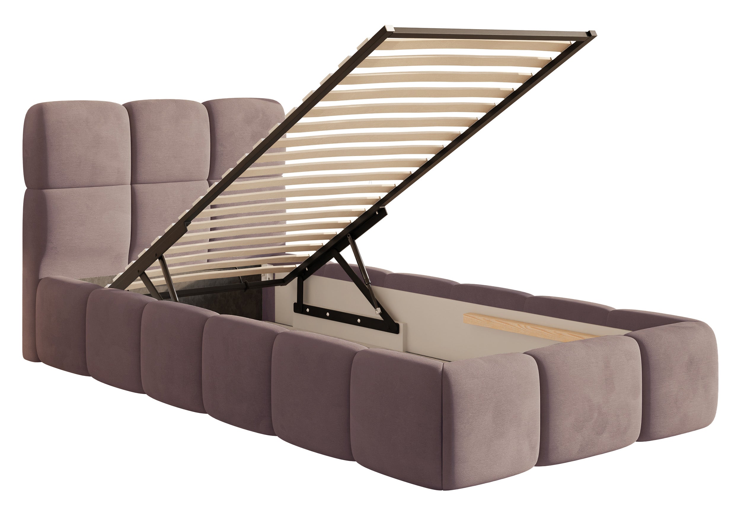 selsey-cloudy-polsterbett-90x200-mit-stauraum-hellrosa-velours-metallrahmen image 3