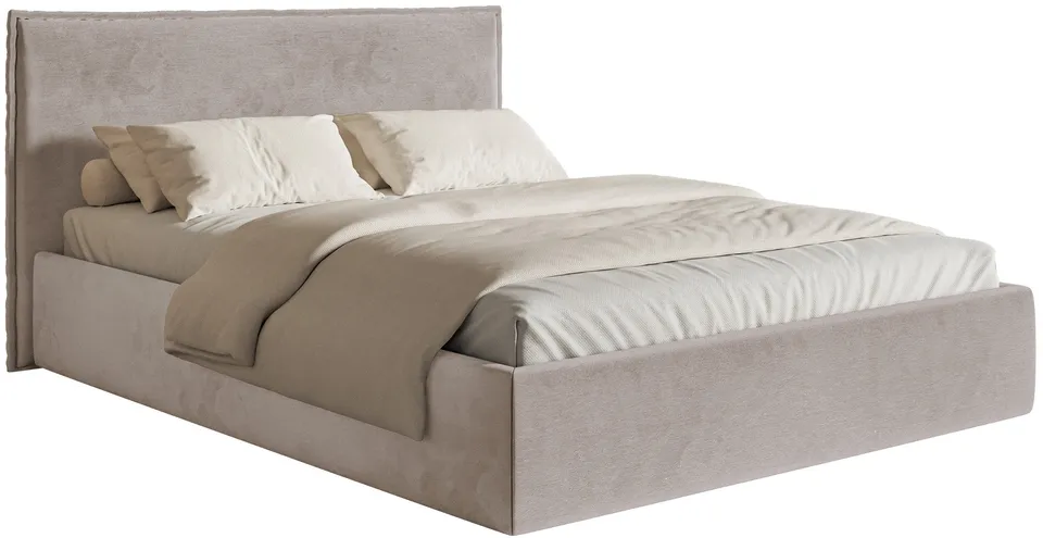 selsey-softie-slim-gepolstertes-bett-180x200-cm-graubraun-velours-wasserabweisen image 1