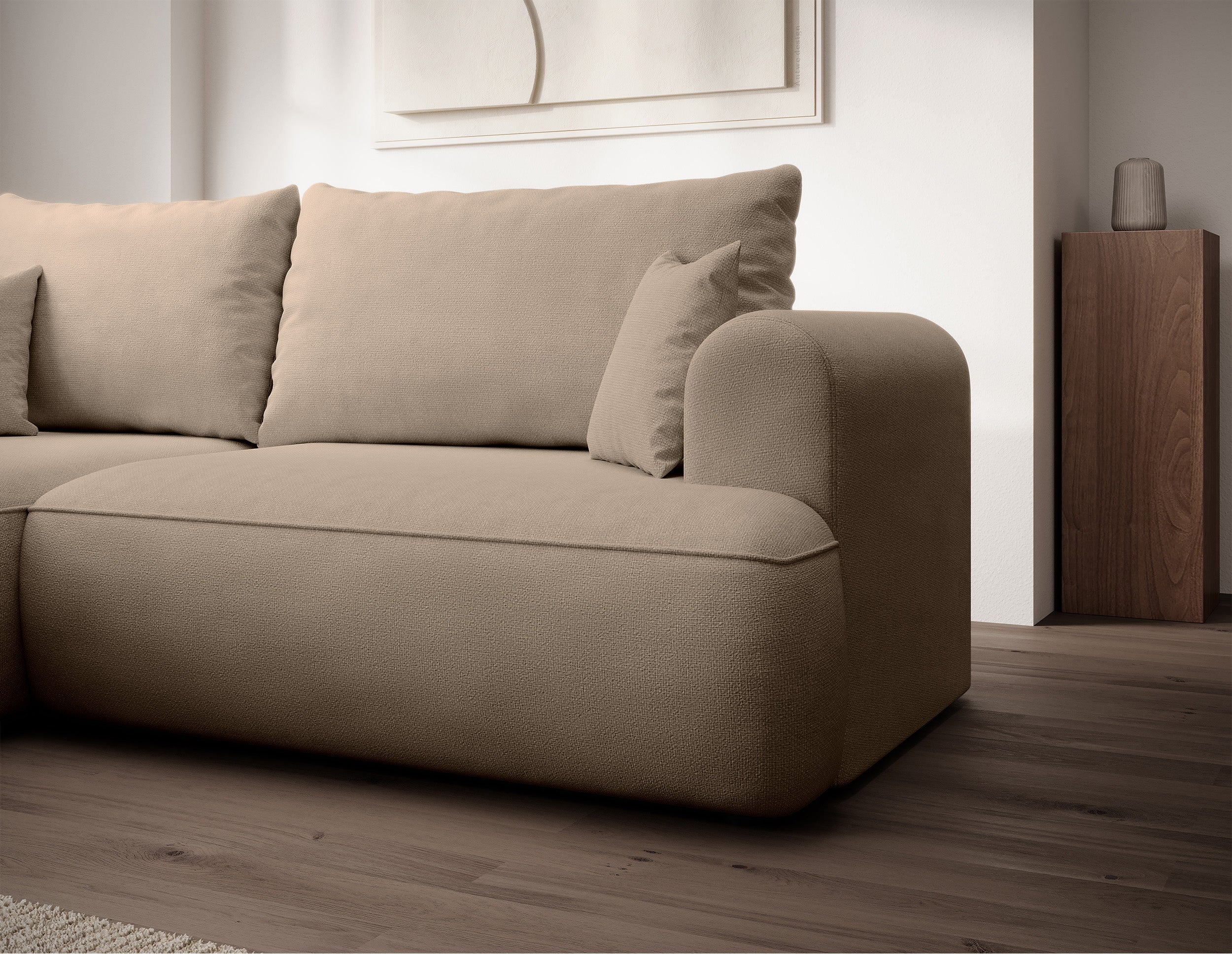 selsey-ovo-mini-ecksofa-links-mit-schlaffunktion-und-stauraum-beige-chenille image 4