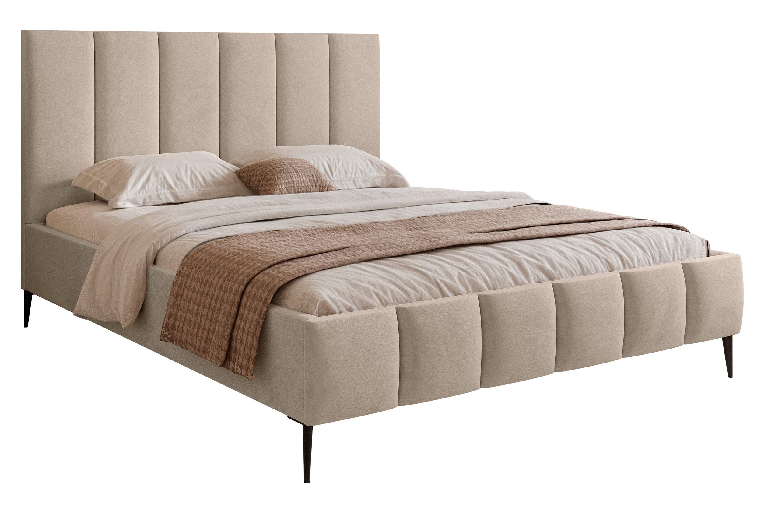 selsey-sarafino-polsterbett-140x200-cm-beige-samt-mit-bettkasten-und-metallrahme image 1