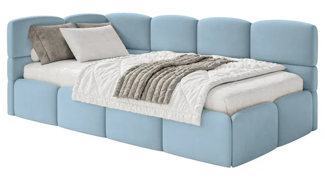 selsey-cloudy-jugendbett-90x200-cm-links-mit-stauraum-hellblau-velours-wasserabw image 1