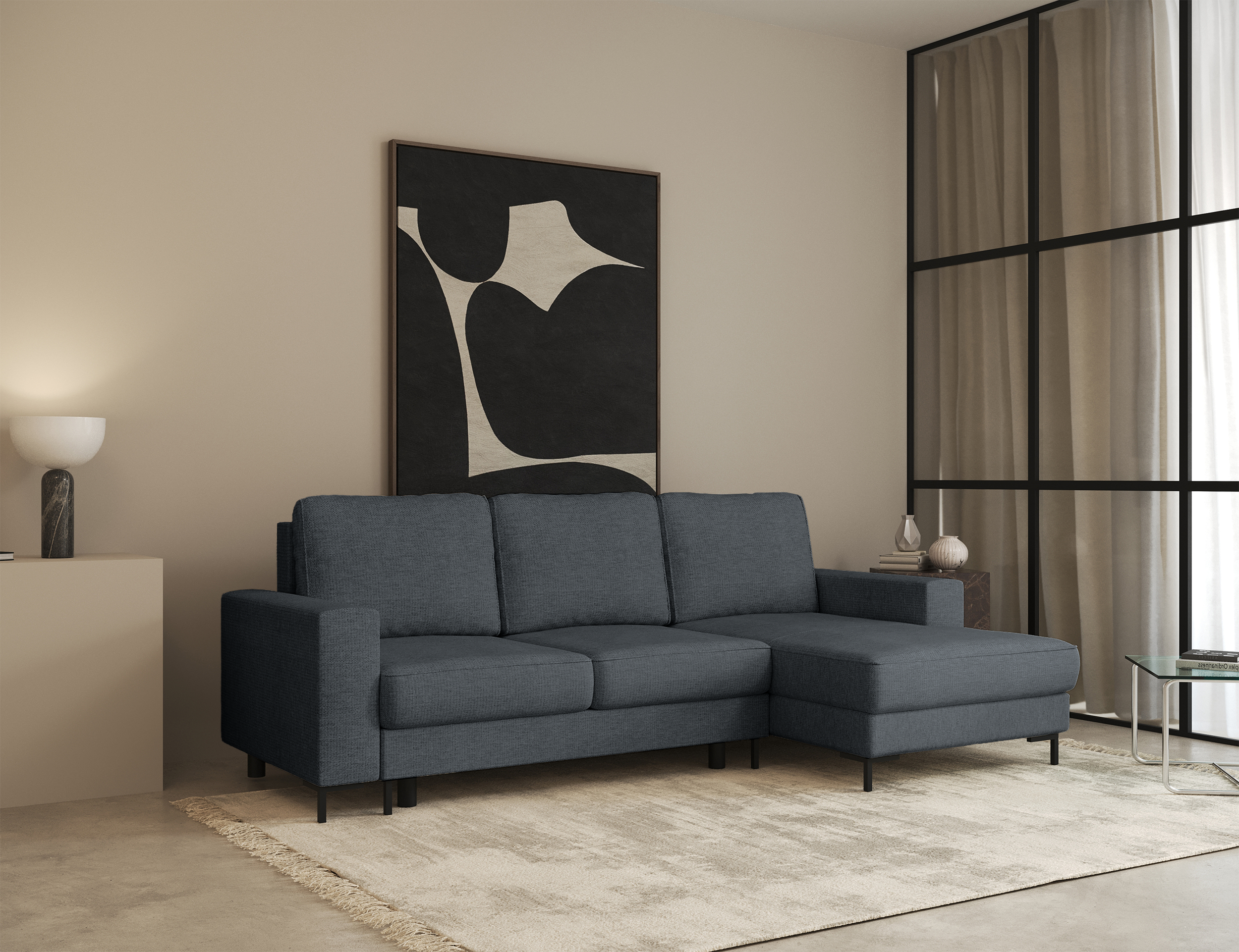 selsey-mokpeo-ecksofa-mit-schlaffunktion-rechts-chenille-dunkelgrau image 2
