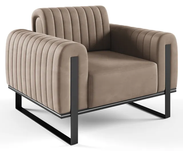 selsey-parissa-schalensitzstuhl-beige-velours-schwarze-beine image 1