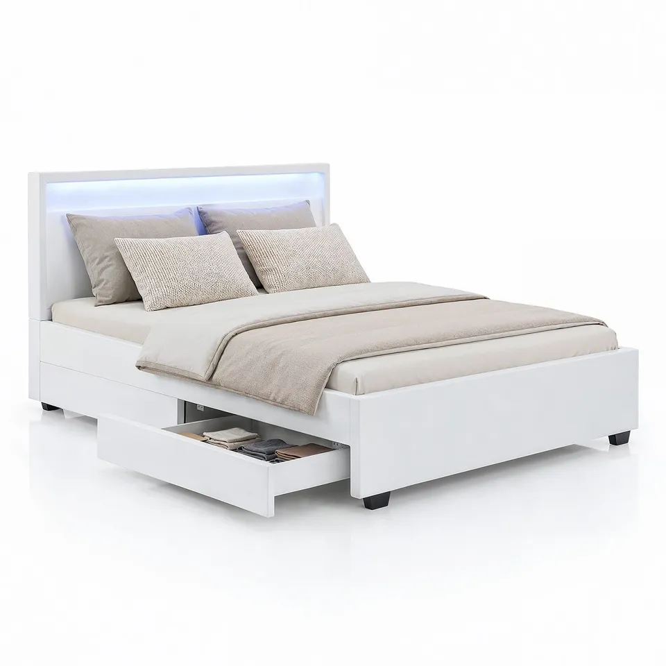 juskys-polsterbett-lyon-stauraumbett-mit-lattenrost-und-led-kopfteil image 1