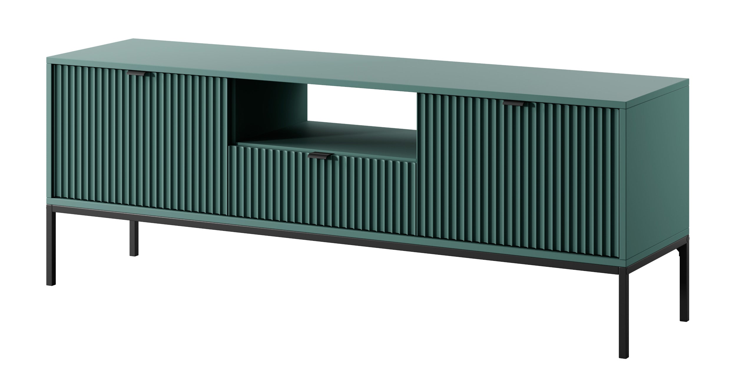 selsey-vellore-tv-schrank-154-cm-gr-n-mit-gerillten-fronten-schwarzen-griffen-un image 1