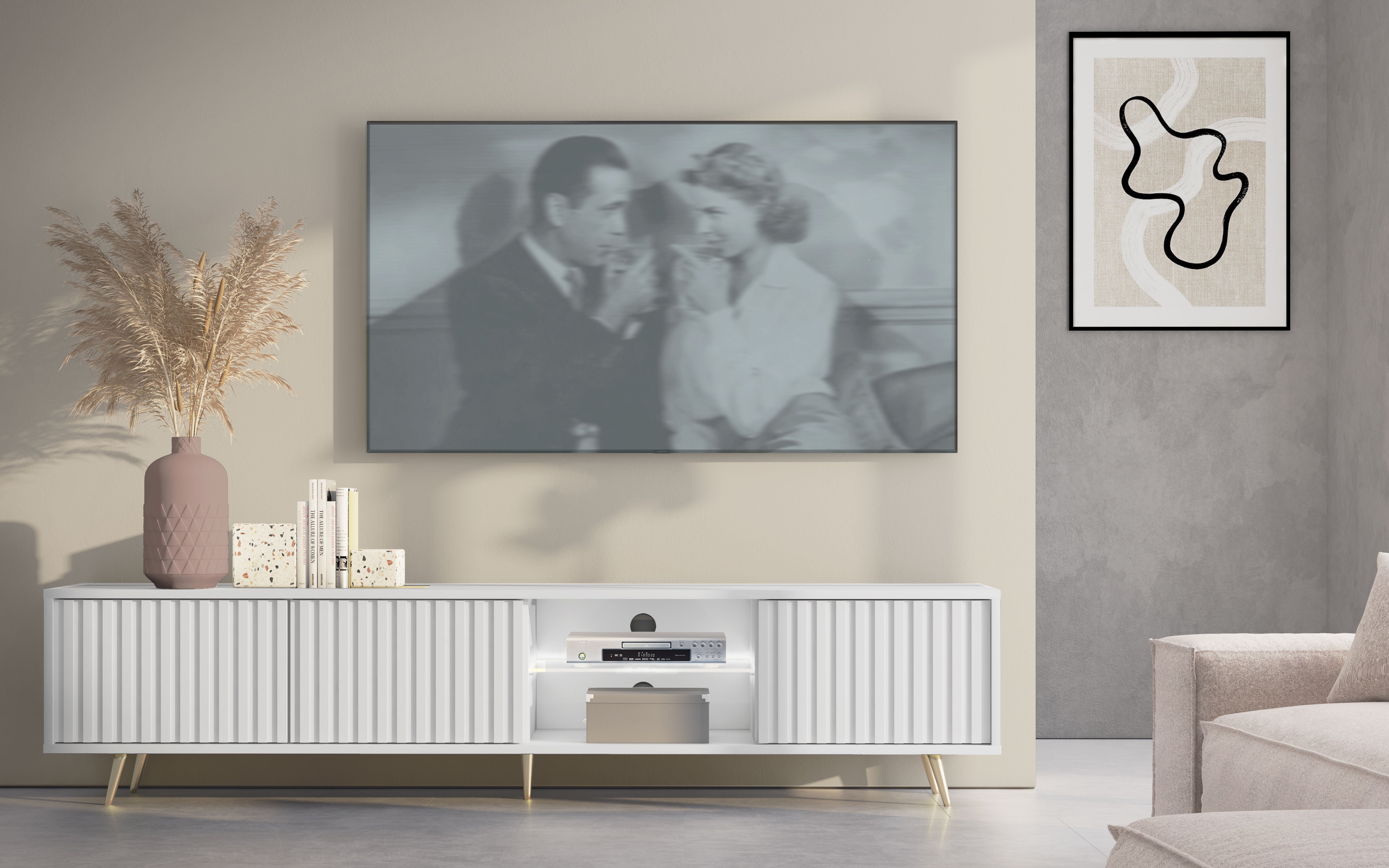 selsey-bello-tv-schrank-175-cm-wei-mit-lamellenfront-led-und-goldenen-beinen image 6