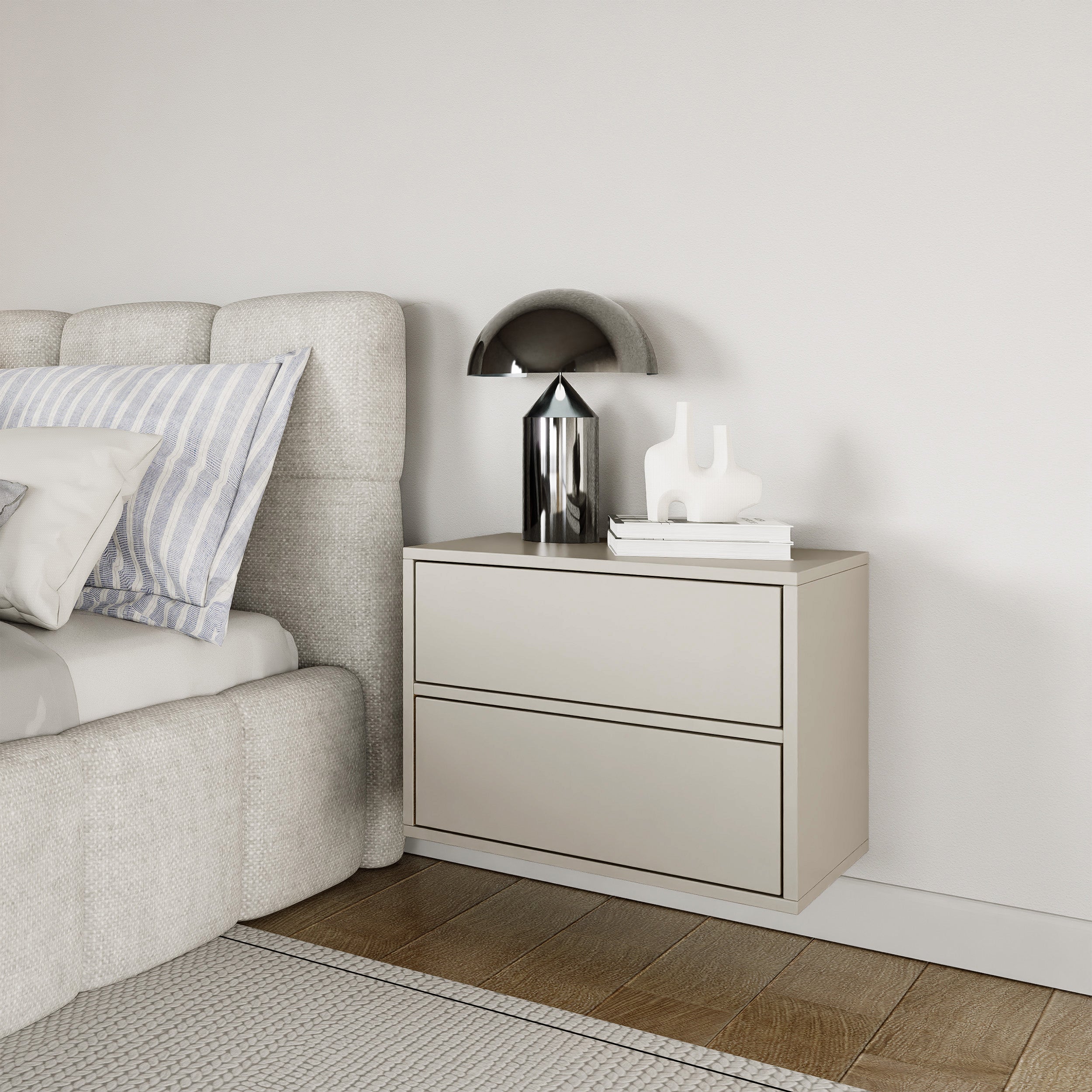 selsey-framme-h-ngender-nachttisch-50-cm-kaschmir-mit-zwei-schubladen image 2