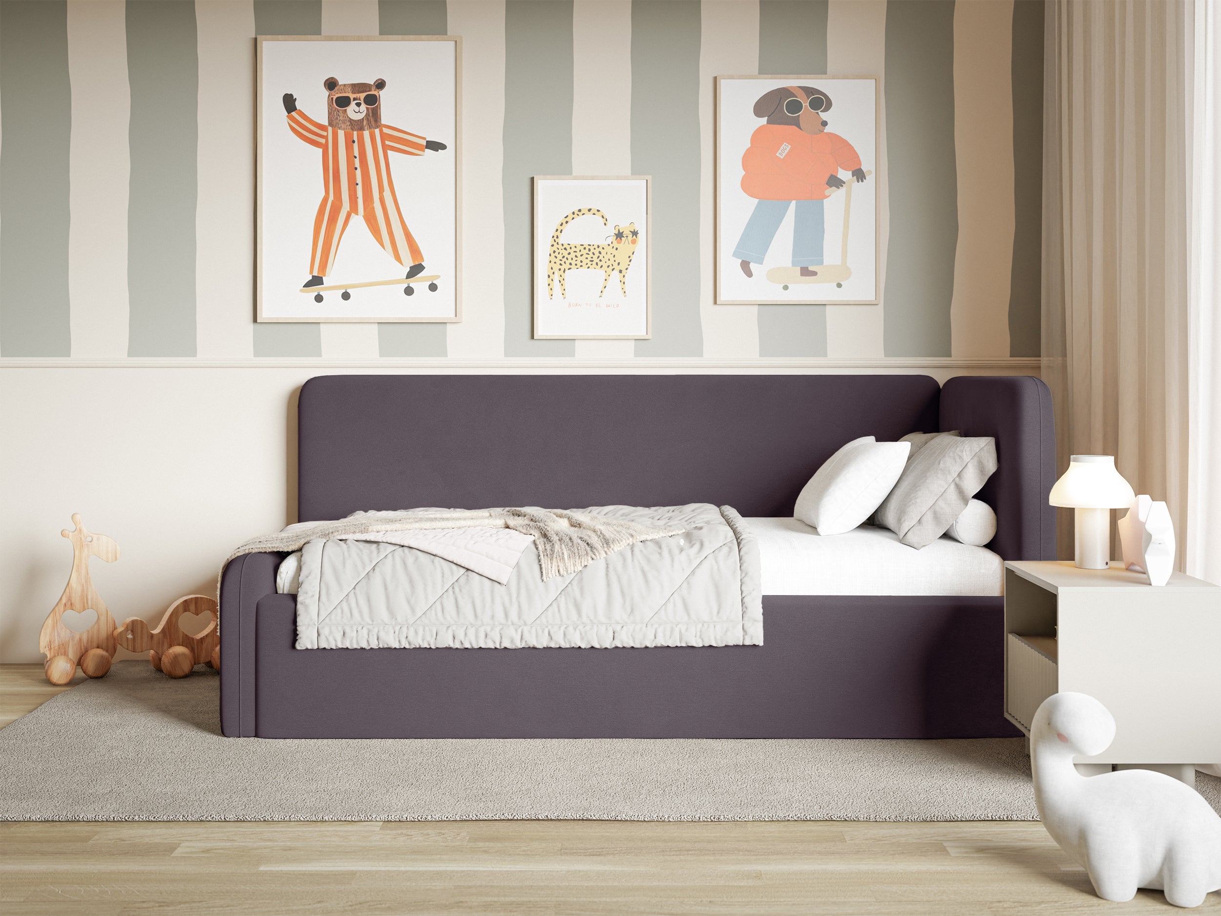 selsey-fanklo-jugendbett-90x200-cm-rechts-mit-stauraum-violetter-velours image 4