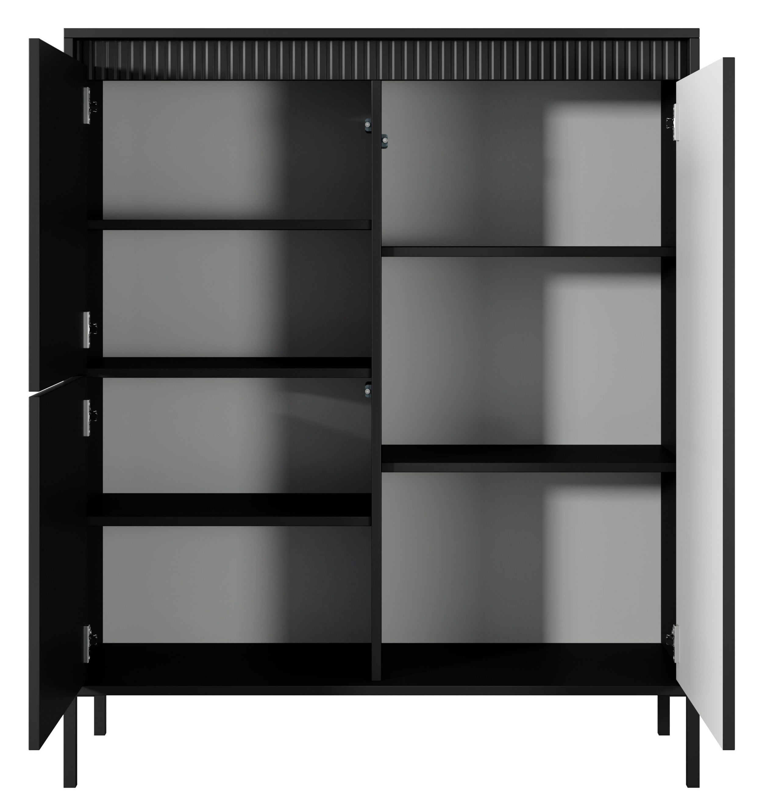 selsey-falsetto-hohe-kommode-104-cm-schwarz-3-t-ren-mit-rillenfront image 6