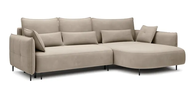 selsey-oblivio-ecksofa-mit-schlaffunktion-l-form-rechts-hellbeiger-samt-mit-stau image 1