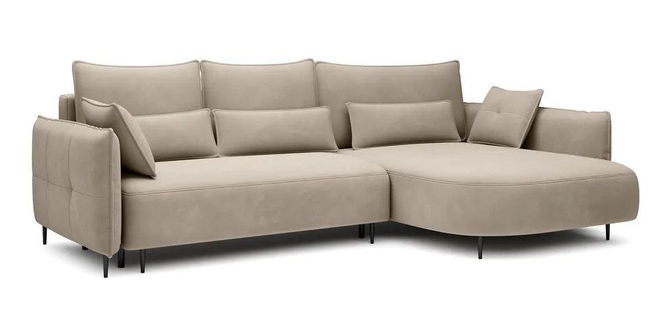 selsey-oblivio-ecksofa-mit-schlaffunktion-l-form-rechts-hellbeiger-samt-mit-stau image 1