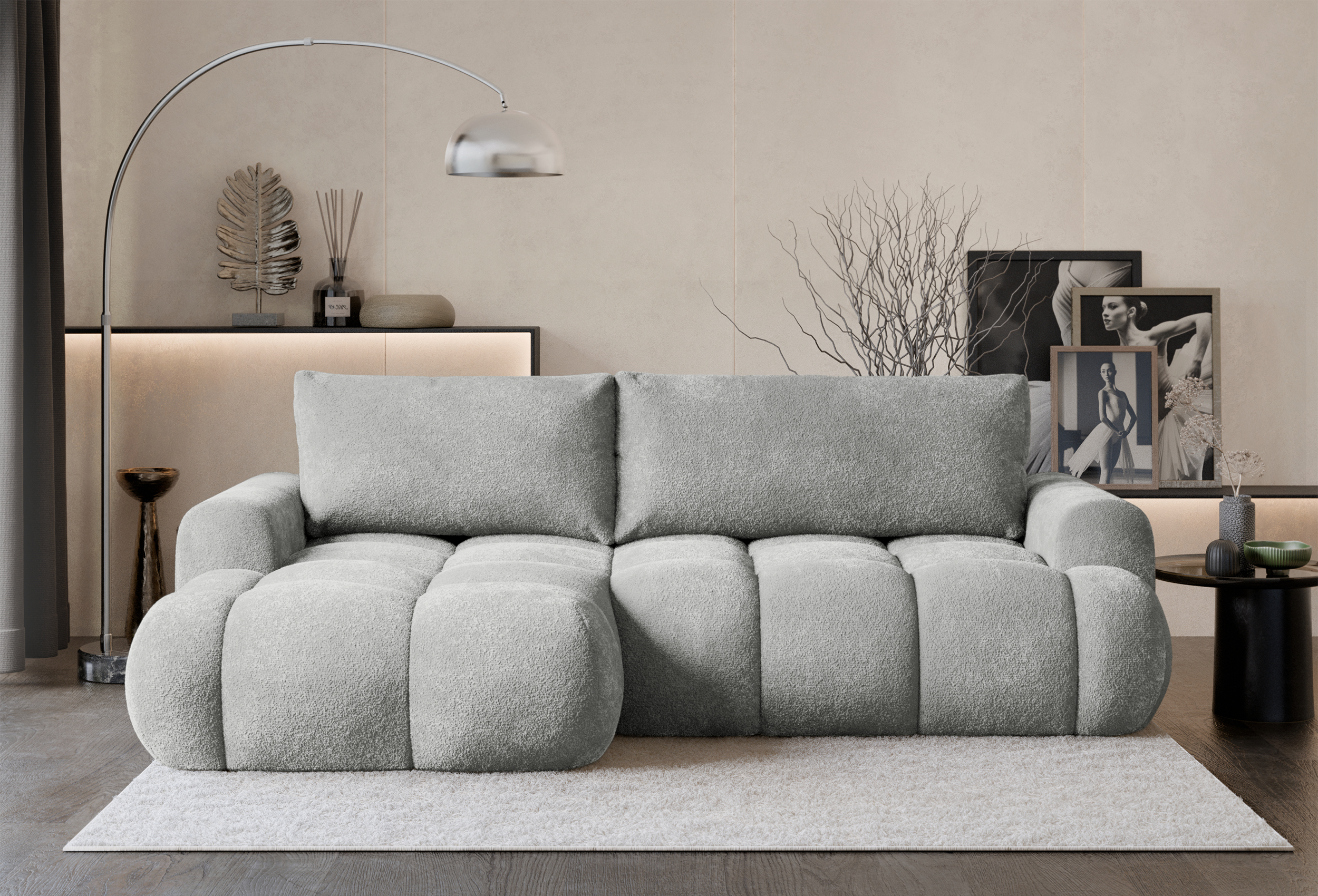 selsey-ombo-mini-ecksofa-mit-schlaffunktion-links-hellgrau-boucl-mit-stauraum image 3