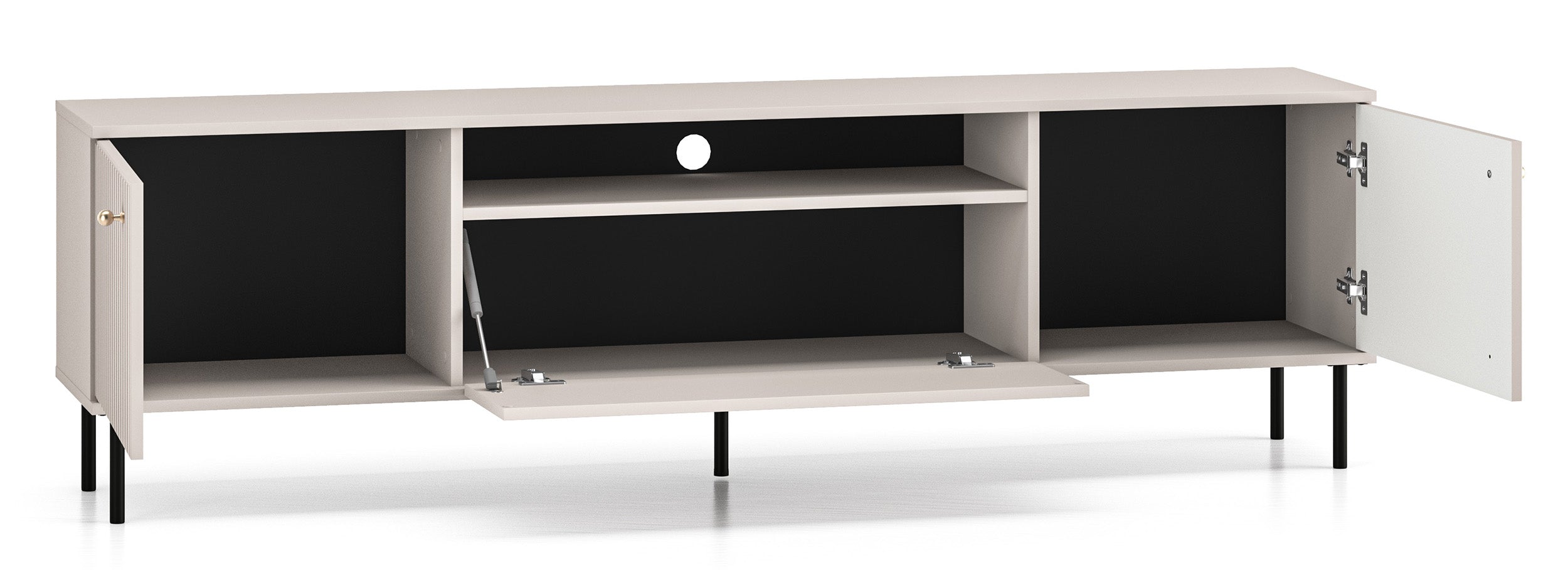 selsey-caletto-zweit-rige-tv-kommode-180-cm-mit-klappe-regal-lamellen-kaschmir image 3