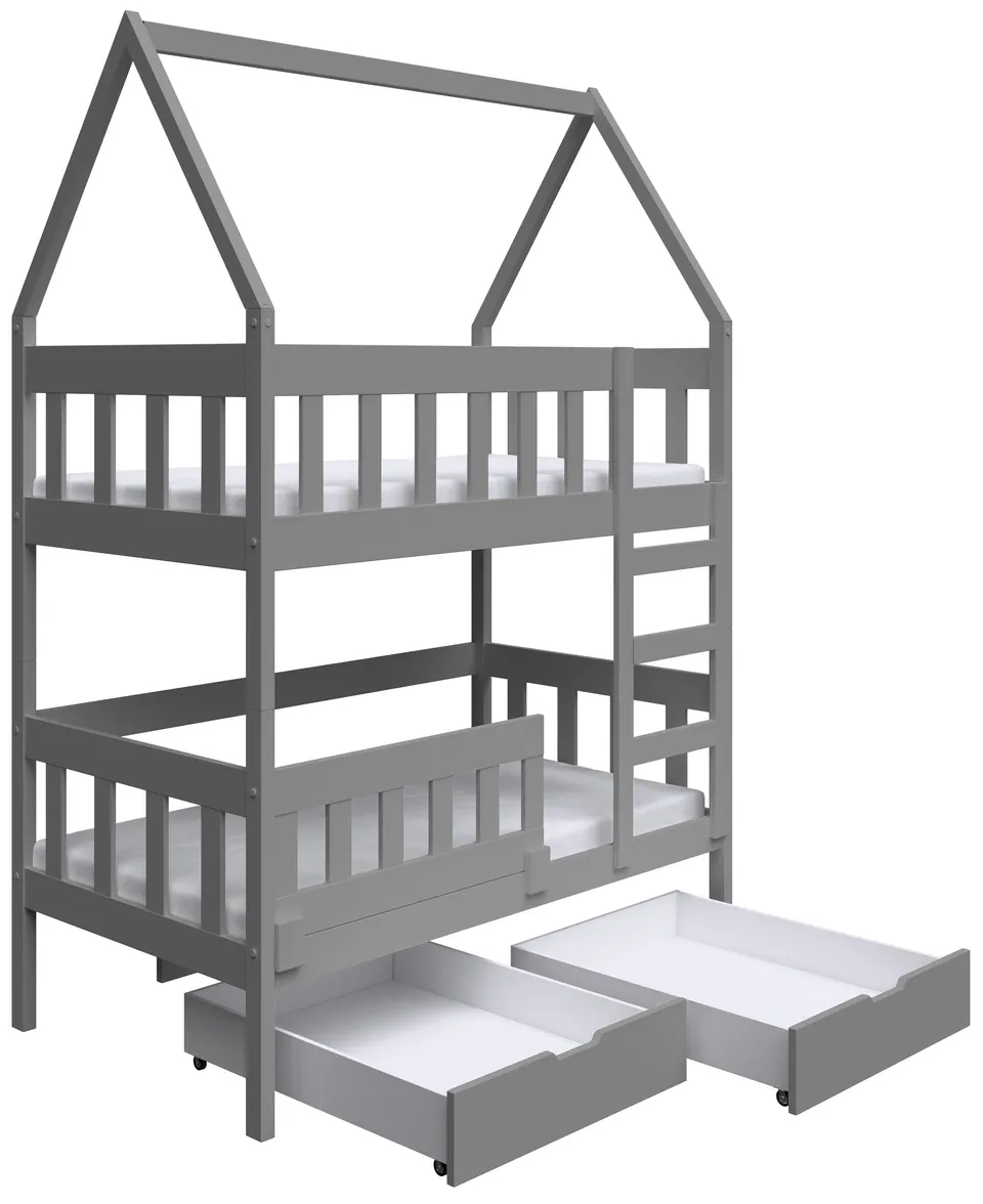selsey-vistena-etagenbett-75x180-cm-haus-design-mit-matratzen-und-schubladen-gra image 1