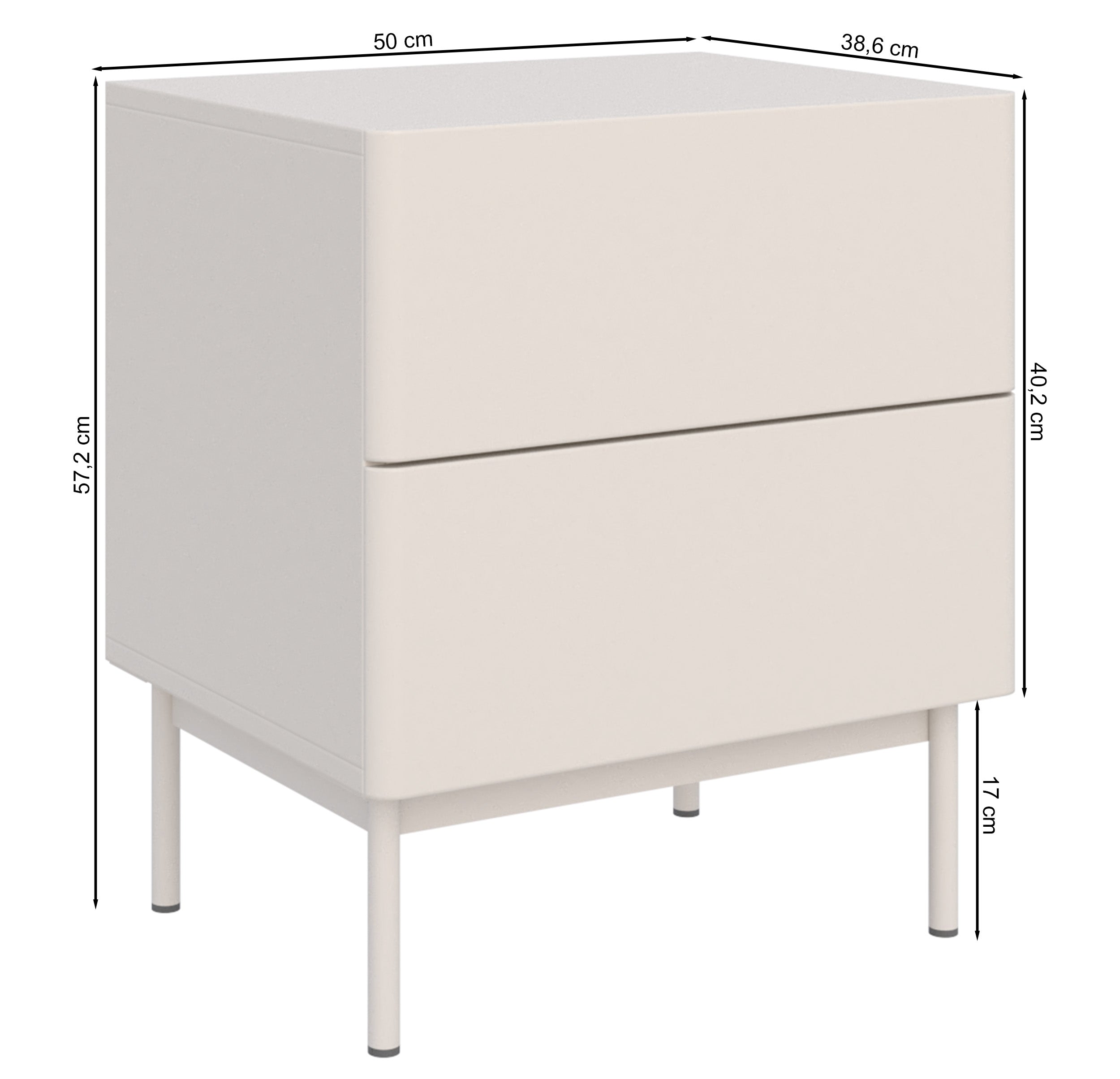 selsey-olio-nachttisch-50-cm-wei-mit-zwei-schubladen image 5
