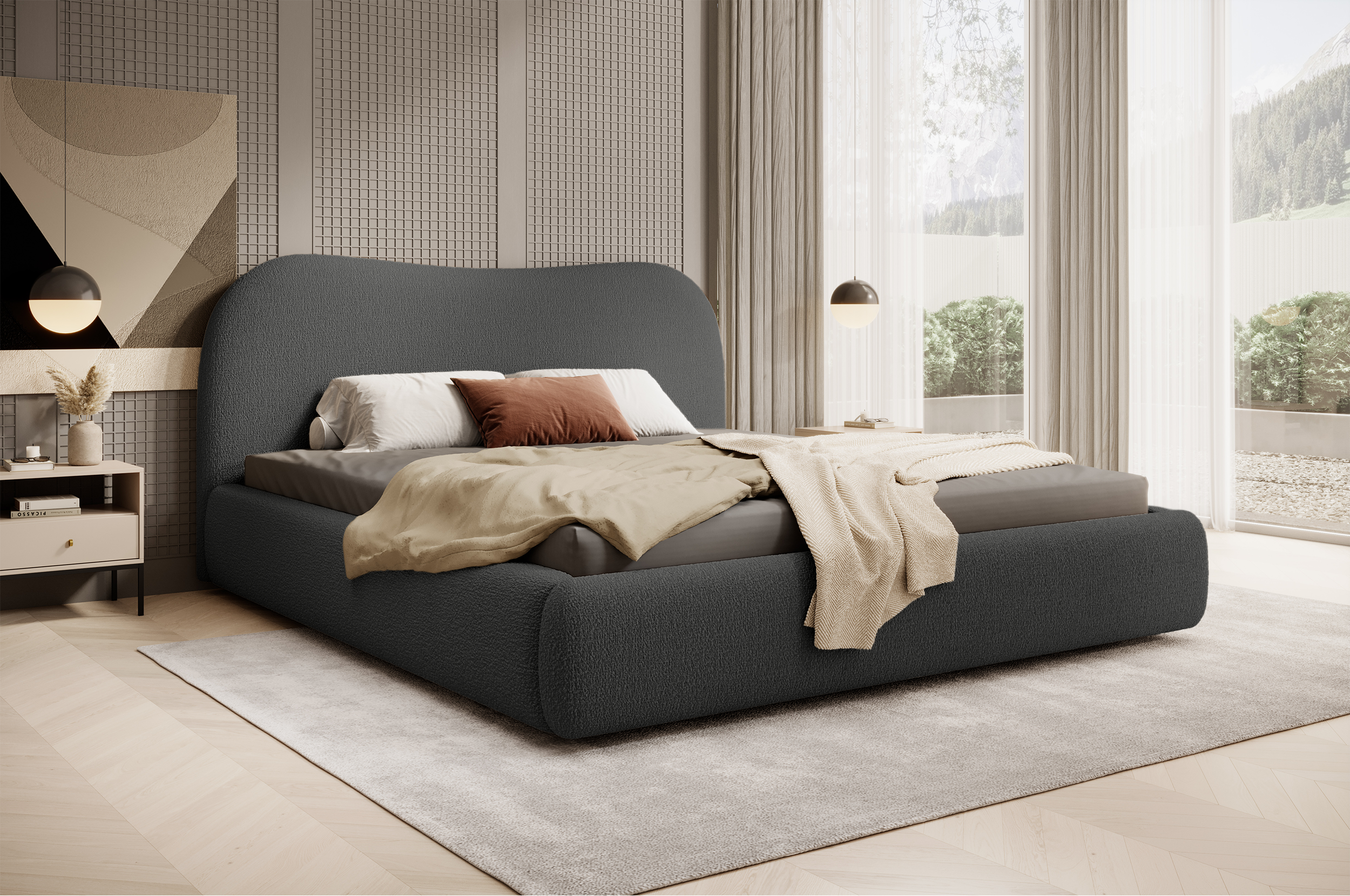 selsey-simsalo-gepolstertes-bett-140x200-cm-mit-stauraum-graphit-boucl image 2