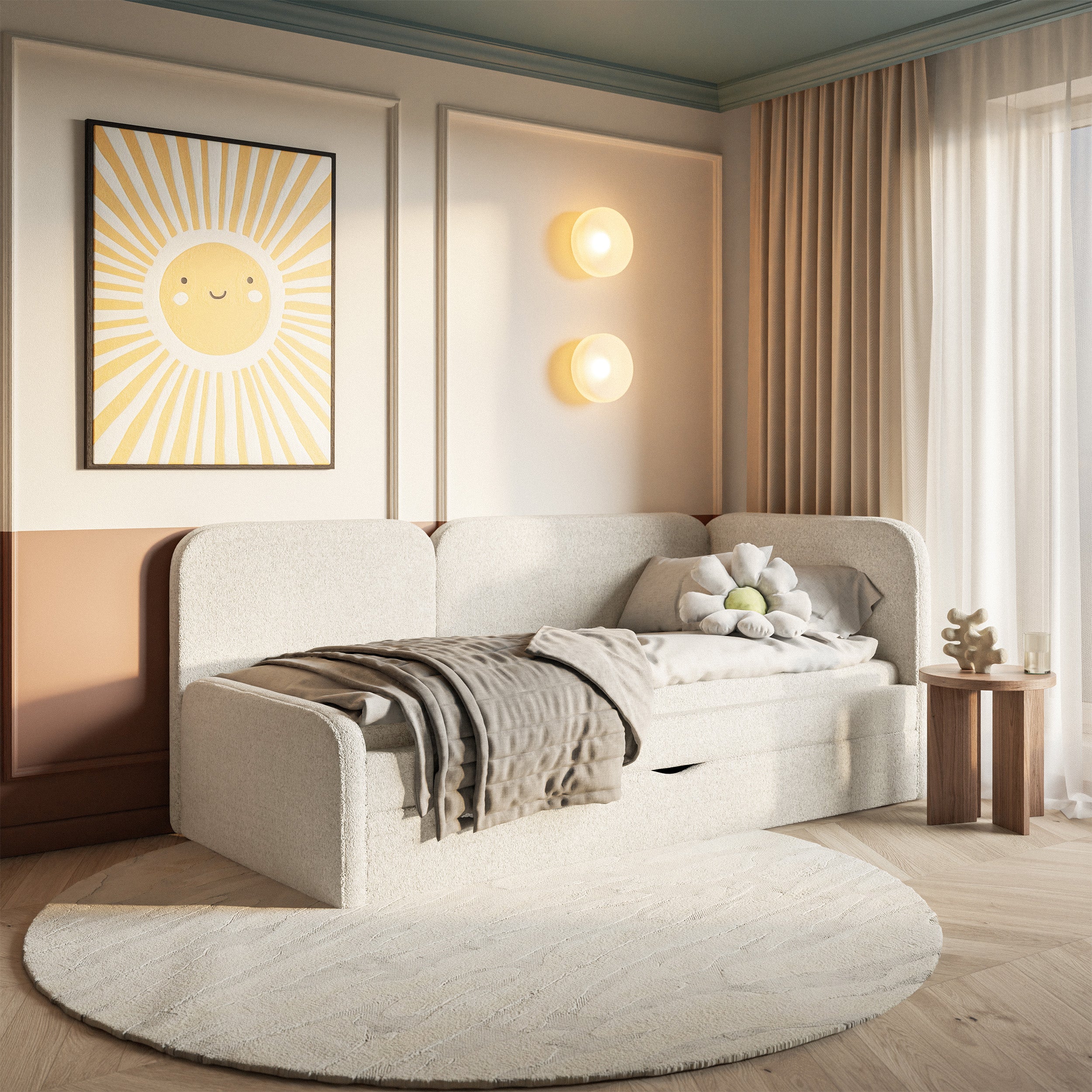 selsey-cuddy-jugendbett-90x200-cm-rechtsseitig-mit-matratze-und-box-hellbeige-pl image 2