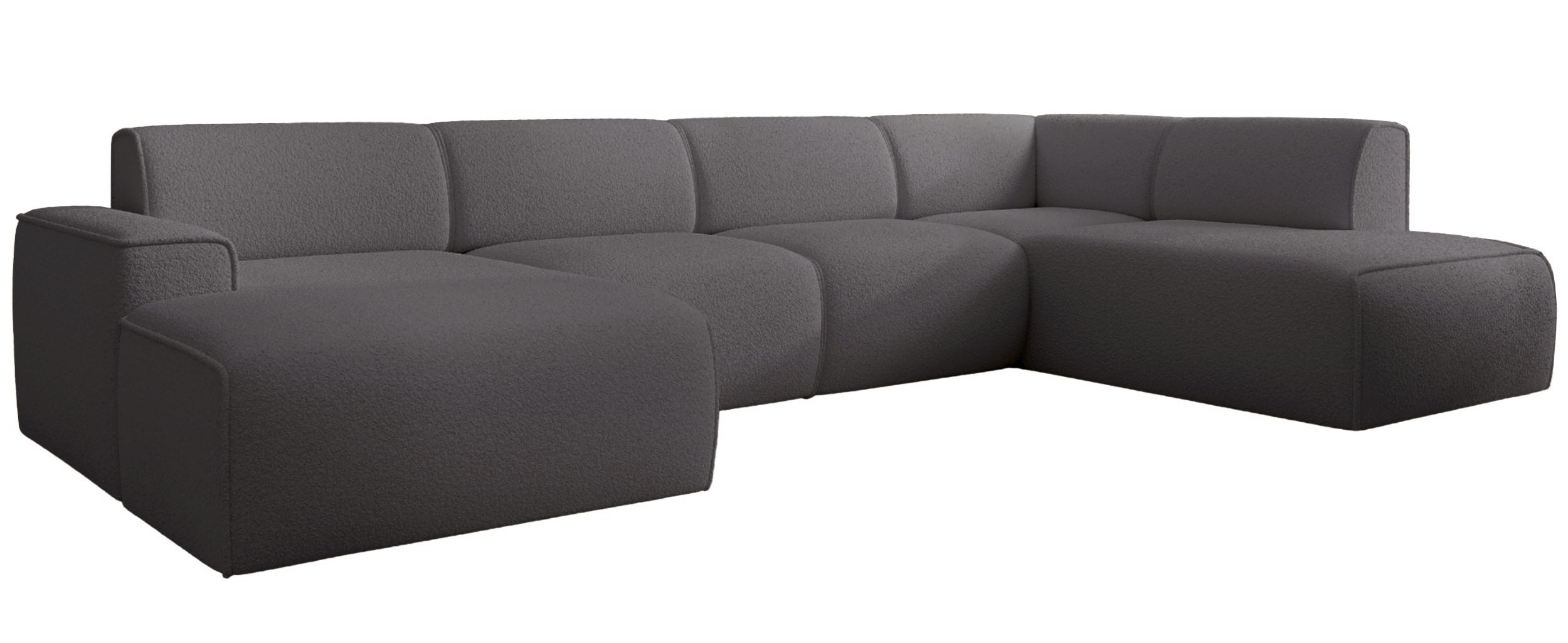 selsey-bouvi-ecksofa-u-f-rmig-rechtsseitig-dunkelgrau-boucl-stoff image 4