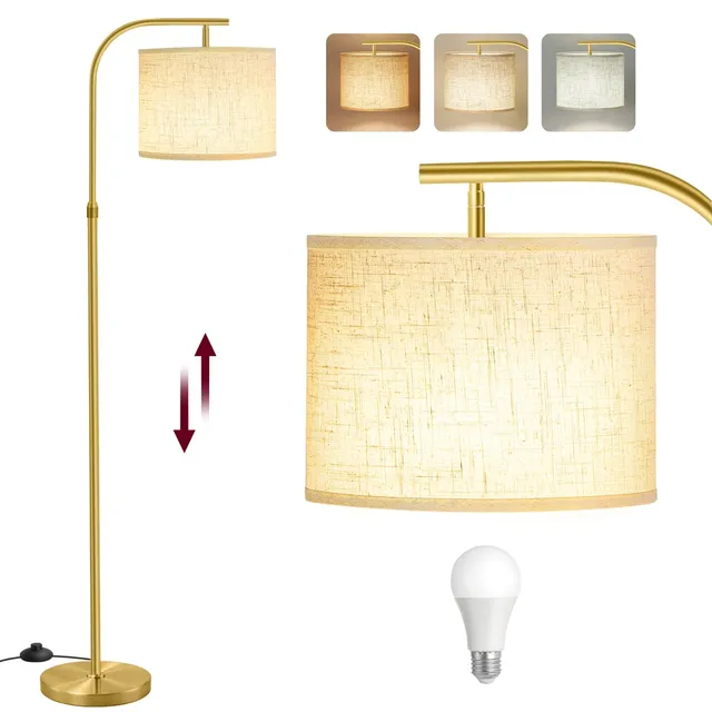 vasagle-stehleuchte-mit-stoffschirm-verstellbare-h-he-wohnzimmer-und-schlafzimme image 1