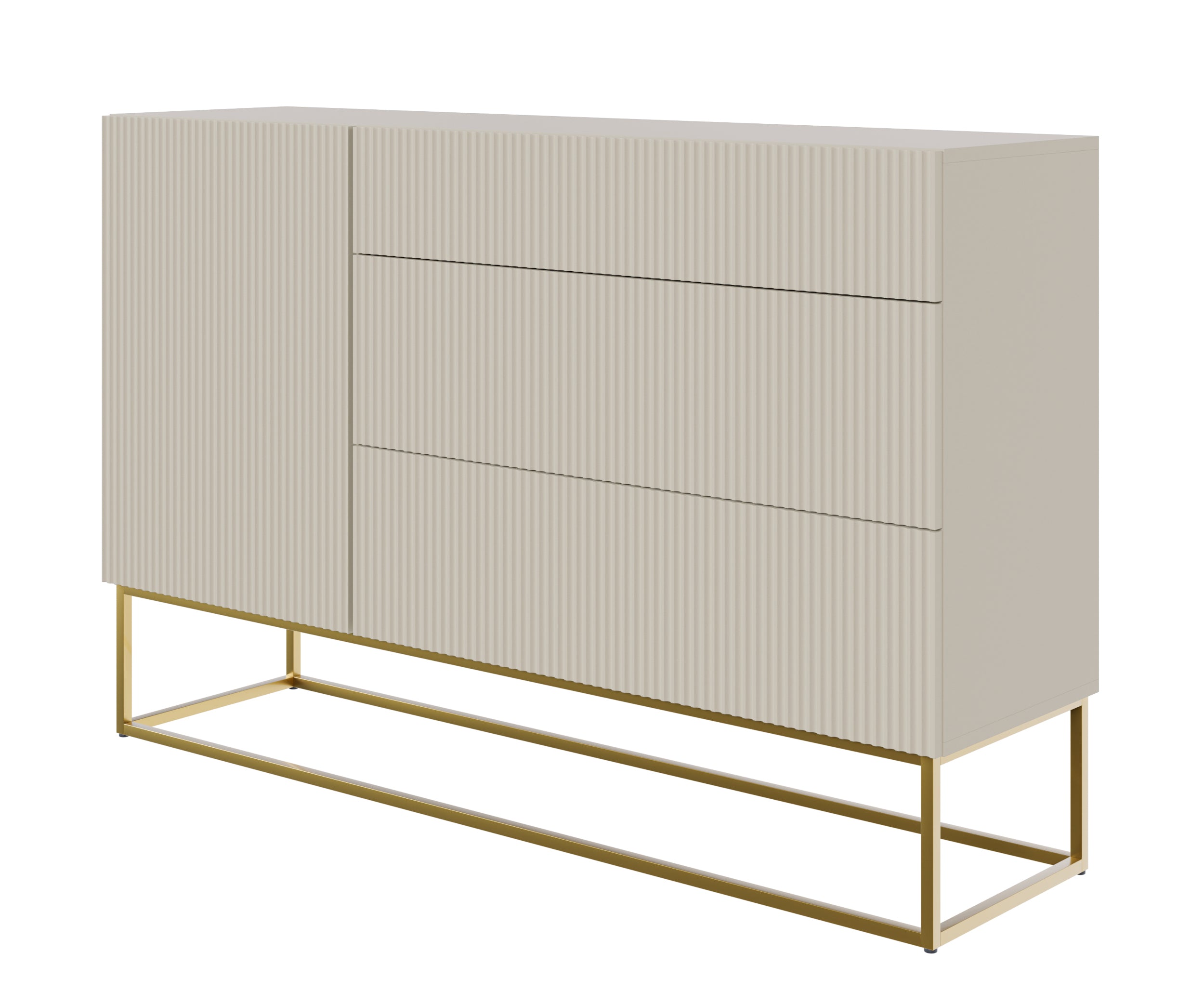 selsey-veldio-kommode-140-cm-grau-beige-mit-goldenen-beinen-1-t-r-3-schubladen-g image 2