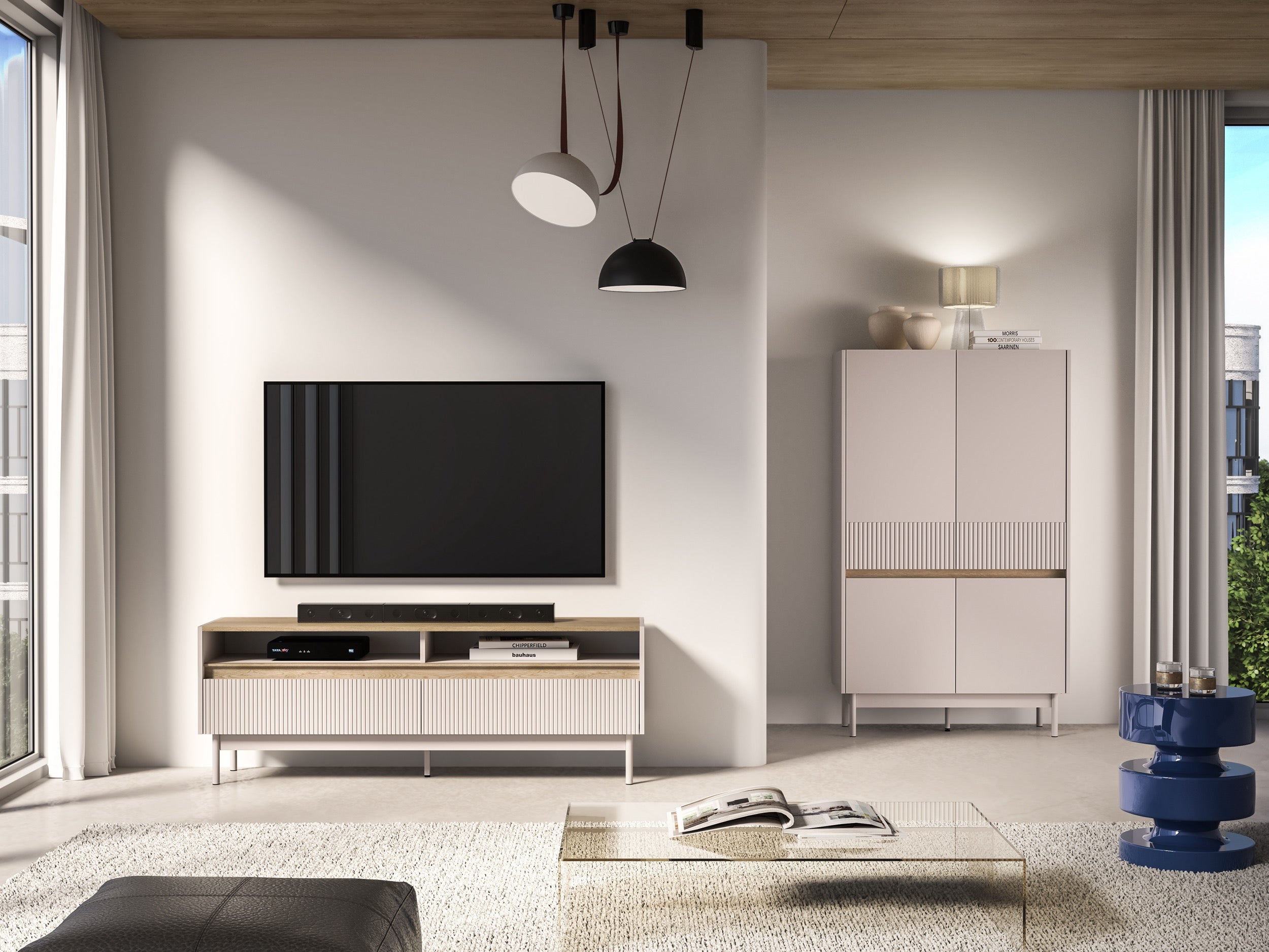 selsey-dunea-tv-schrank-154-cm-kaschmir-eiche-mit-zwei-schubladen image 4