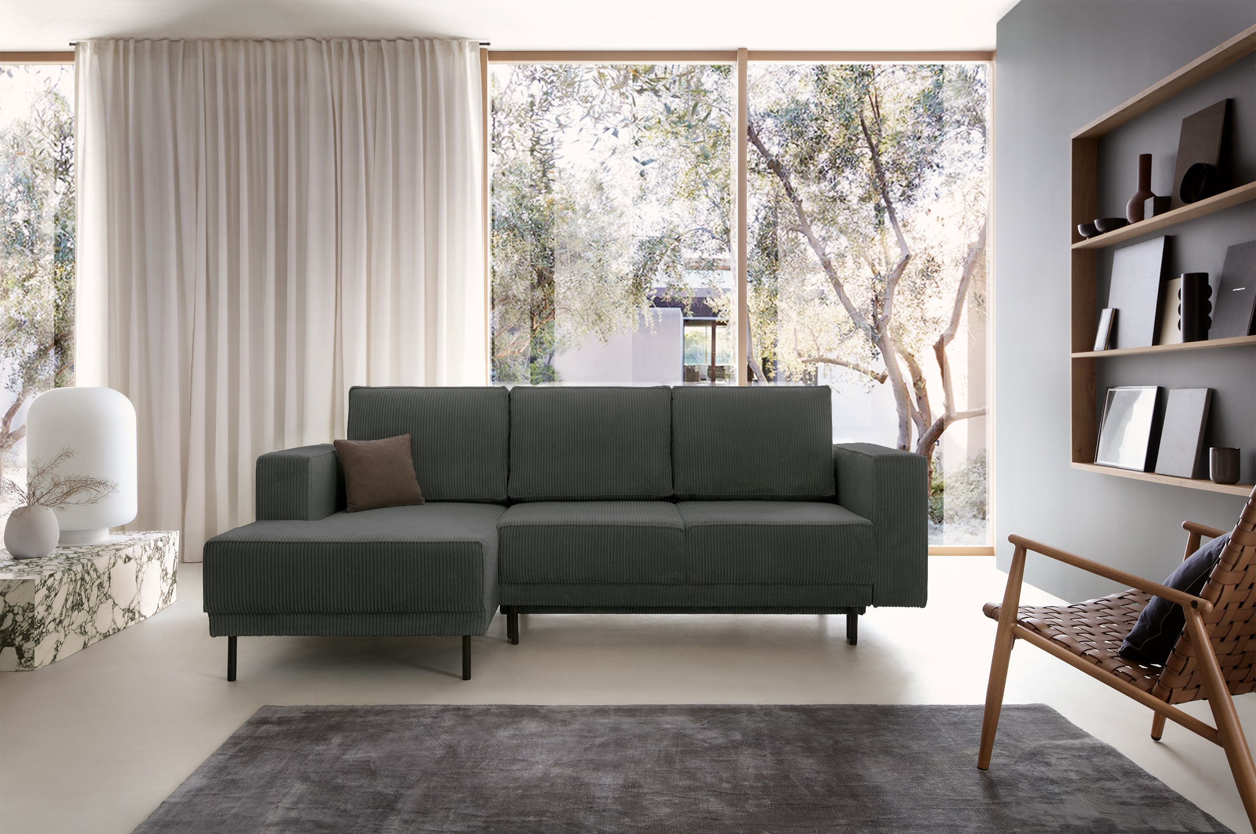 selsey-rodario-mini-ecksofa-l-links-grau-cord-mit-schlaffunktion-und-stauraum image 2