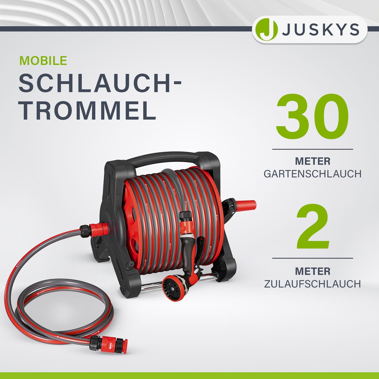 juskys-mobile-schlauchtrommel-basic-mit-30-m-wasserschlauch image 2