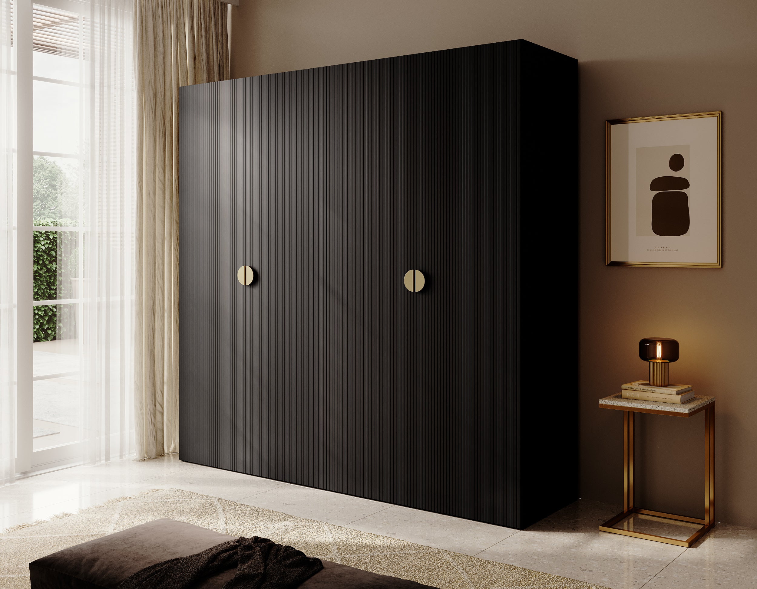 selsey-moonir-viert-riger-kleiderschrank-200-cm-schwarz-mit-stangen-regalen-cont image 2