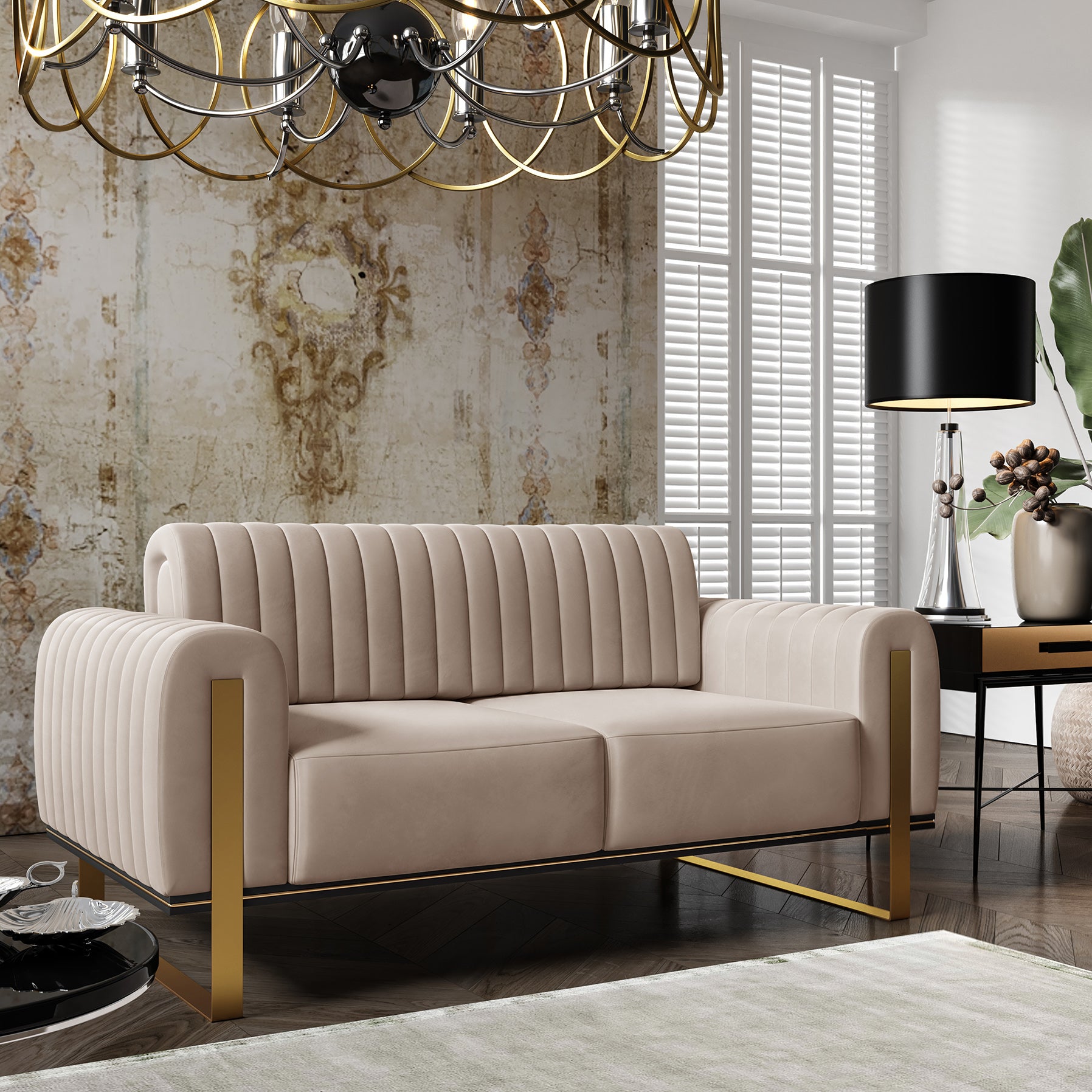 selsey-parissa-zweisitzer-sofa-beige-samt image 2