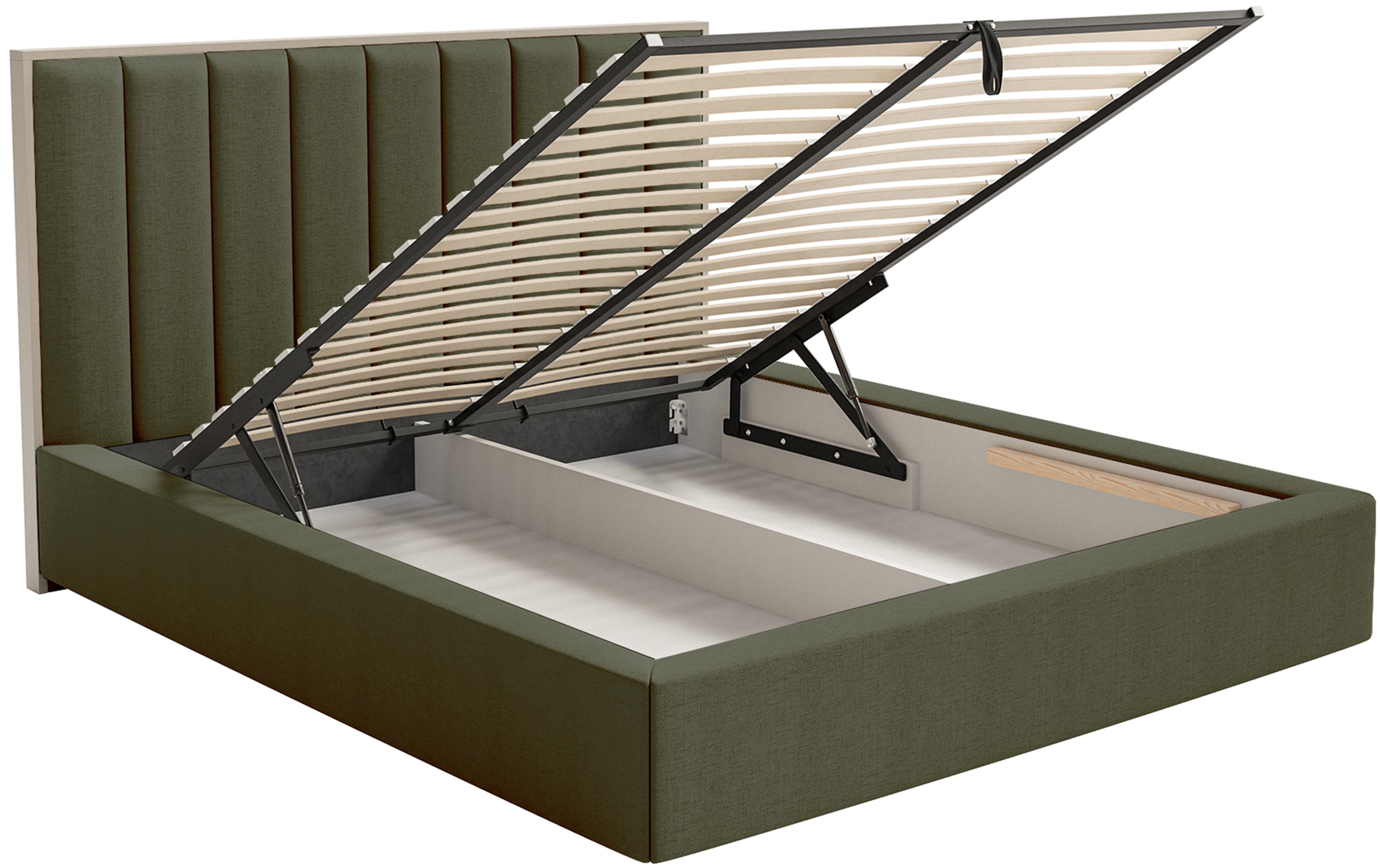 selsey-togents-polsterbett-140x200-cm-mit-stauraum-und-led-dunkelgr-ner-chenille image 6