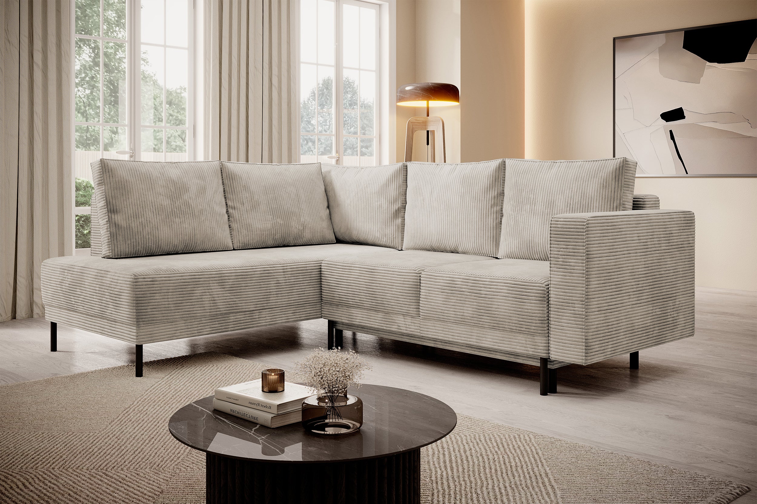 selsey-rodario-ecksofa-mit-schlaffunktion-und-bettkasten-dunkelbeige-cord-linkss image 2