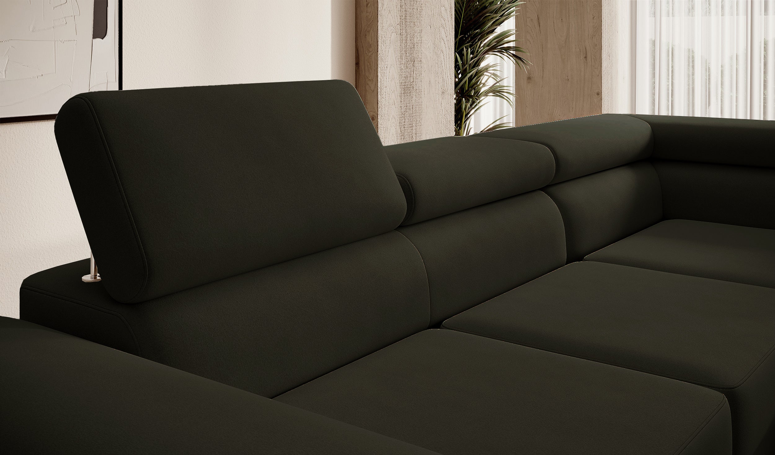 selsey-stevil-ecksofa-mit-schlaffunktion-und-stauraum-l-form-olivgr-ner-samt-rec image 6