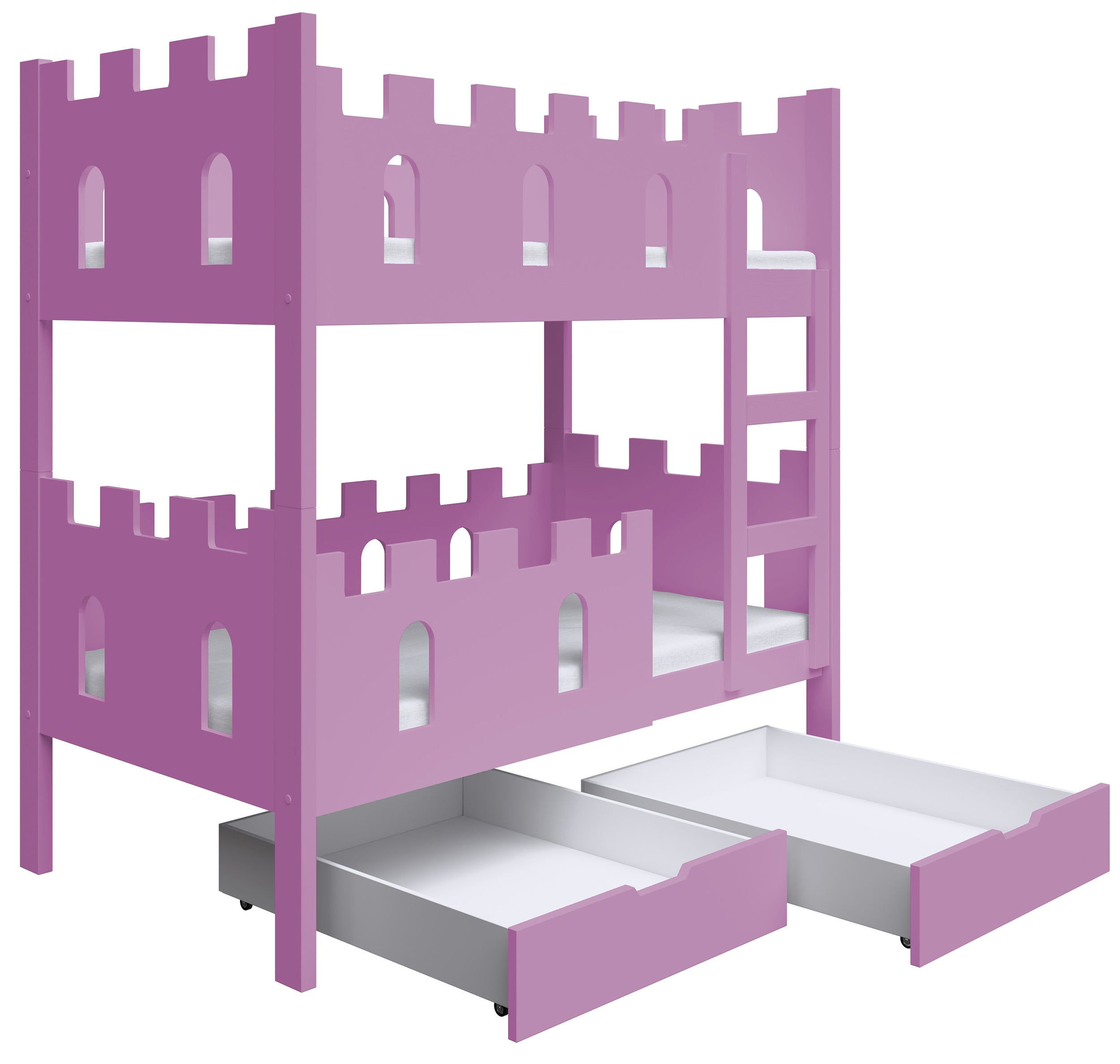 selsey-castelo-etagenbett-75x180-cm-mit-matratzen-und-schubladen-rosa image 1