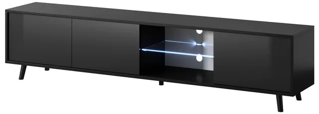 selsey-galhad-tv-schrank-schwarz-matt-schwarz-gl-nzend image 1