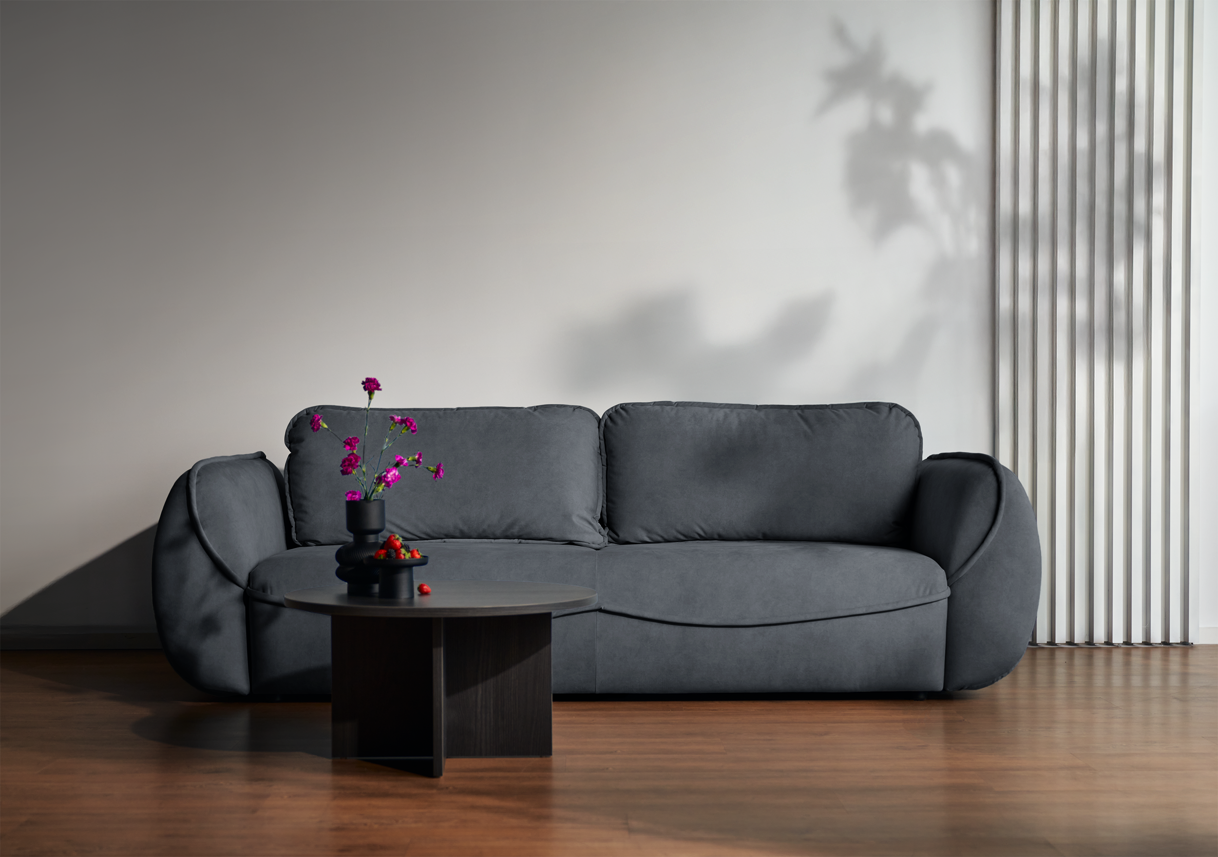 selsey-cutie-dreisitziges-schlafsofa-mit-stauraum-graphit-velours-pflegeleicht image 2