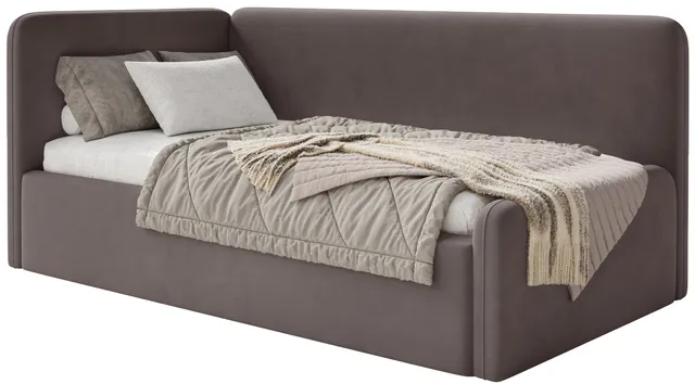selsey-fanklo-jugendbett-120x200-cm-linksseitig-brauner-velours-mit-matratze-und image 1