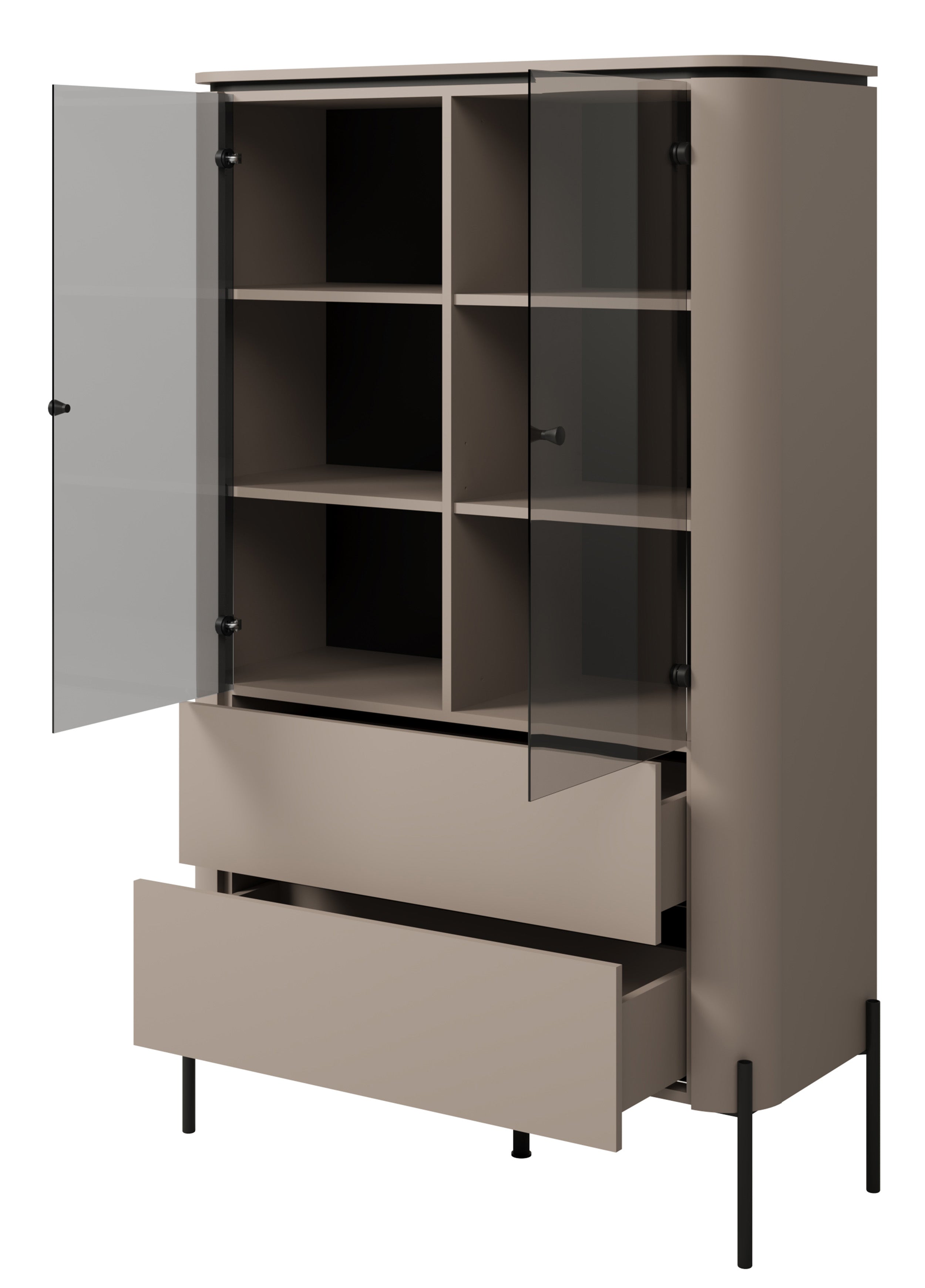 selsey-calderis-zweit-riger-vitrinenschrank-mit-zwei-schubladen-98-cm-congo image 3