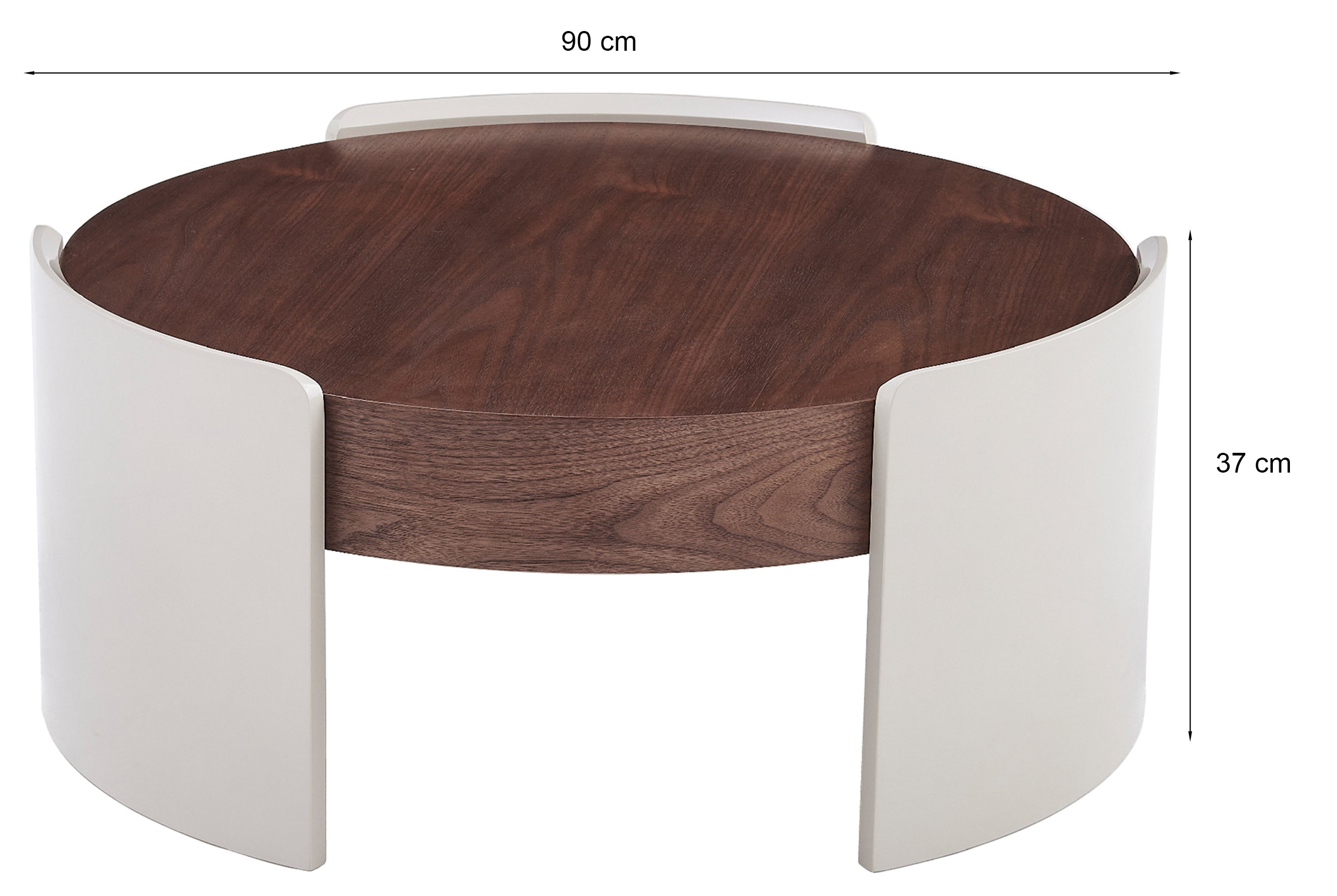 selsey-teralle-couchtisch-rund-90-cm-nussbaum-hochglanz-auf-beiger-basis image 5