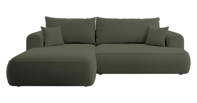 selsey-ovo-ecksofa-mit-schlaffunktion-l-form-links-olivgr-ner-samt-mit-stauraum image 1