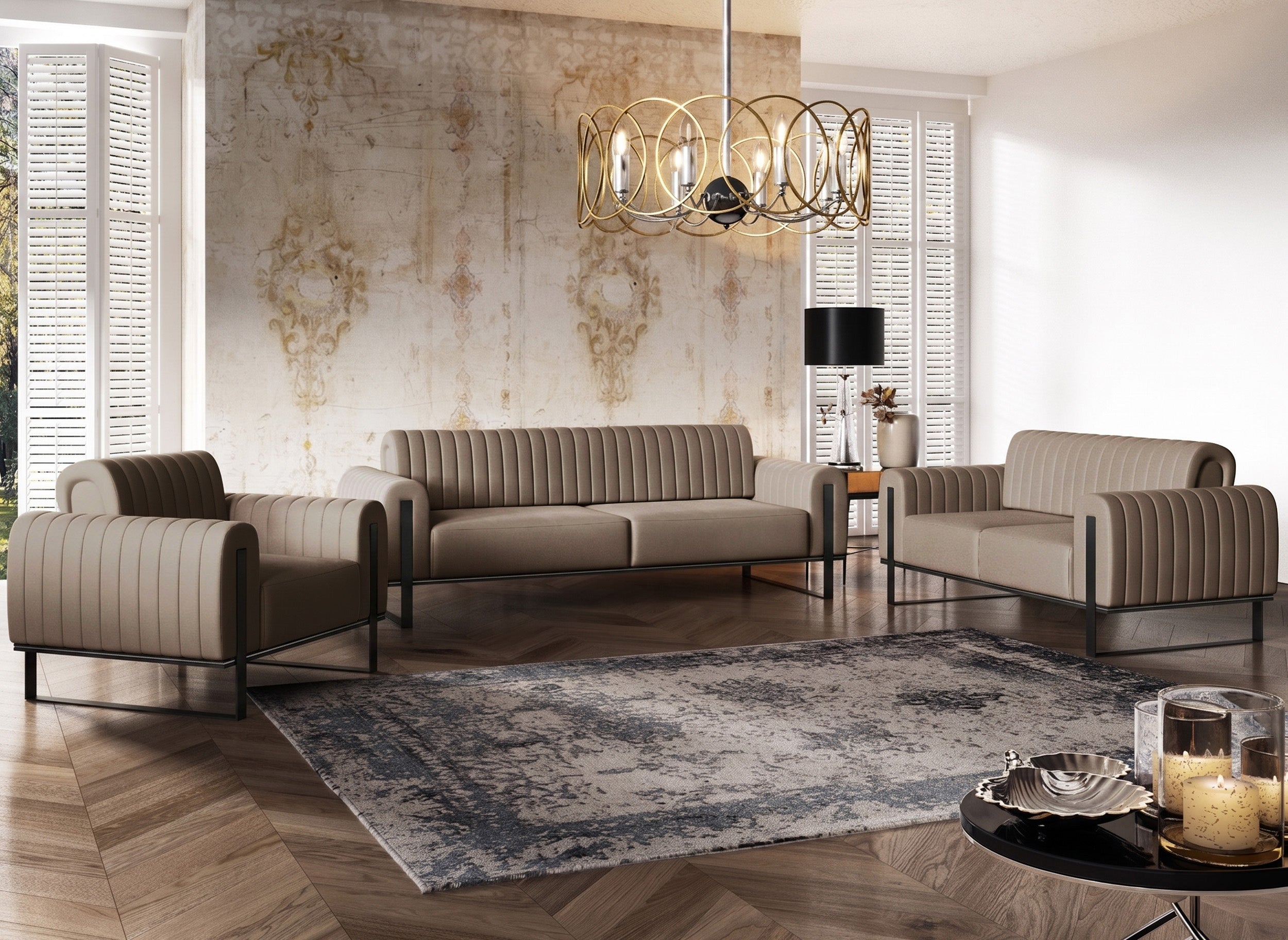 selsey-parissa-dreiersofa-3-sitzer-beige-samt-schwarze-beine image 3