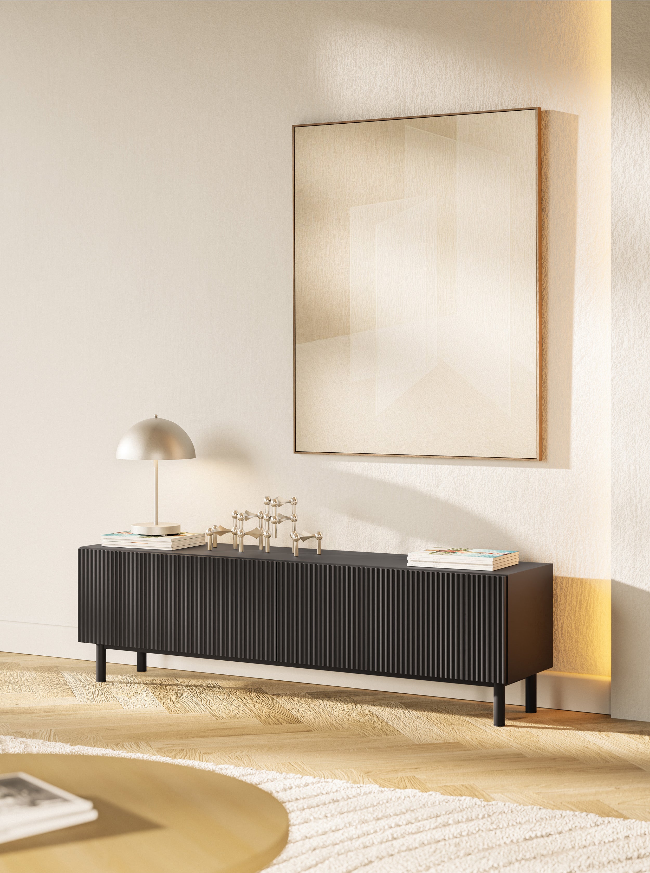 selsey-veldio-new-tv-schrank-140-cm-mit-gefr-ster-front-schwarz image 2