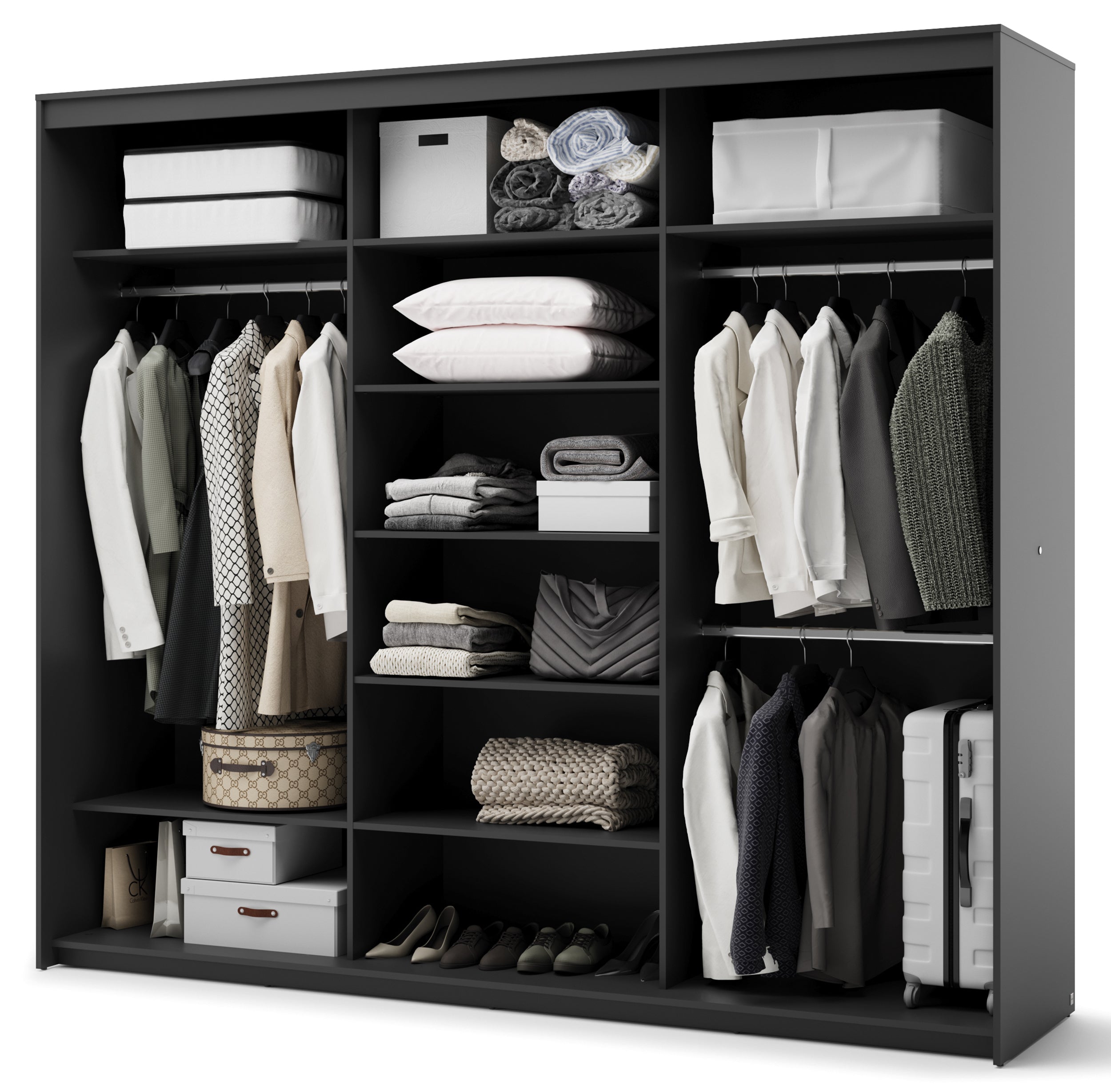 selsey-trend-dreht-renschrank-250-cm-schwarz-geriffelte-fronten-mit-spiegel-und- image 5