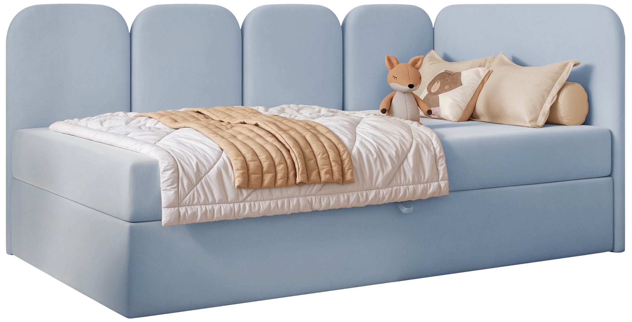 selsey-nubini-jugendbett-90x200-cm-rechts-hellblauer-hydrophober-samt-mit-staura image 1